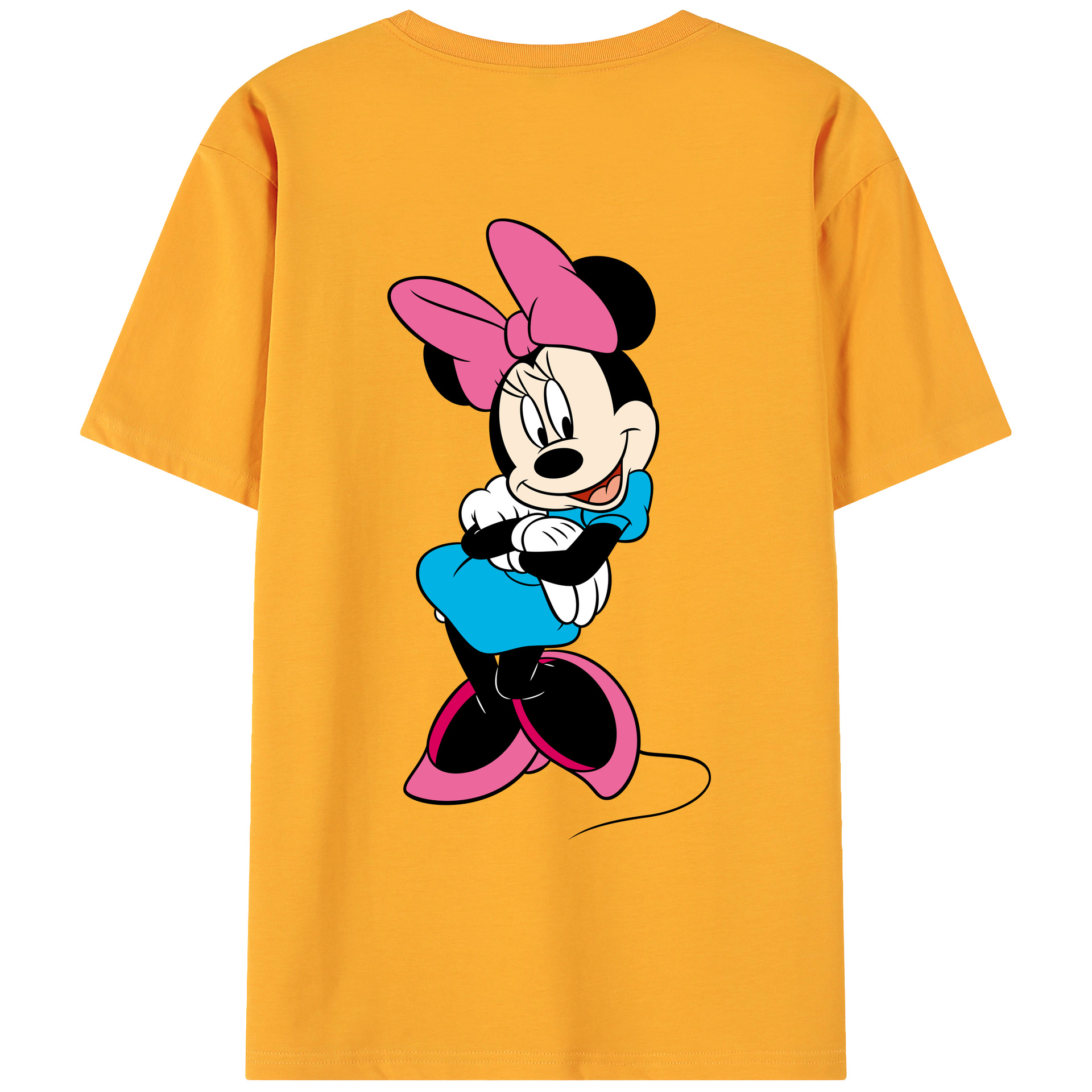 ミッキーマウス Mickey Mouse 綿100％ メンズ半袖Tシャツ（バックプリント） 通気性