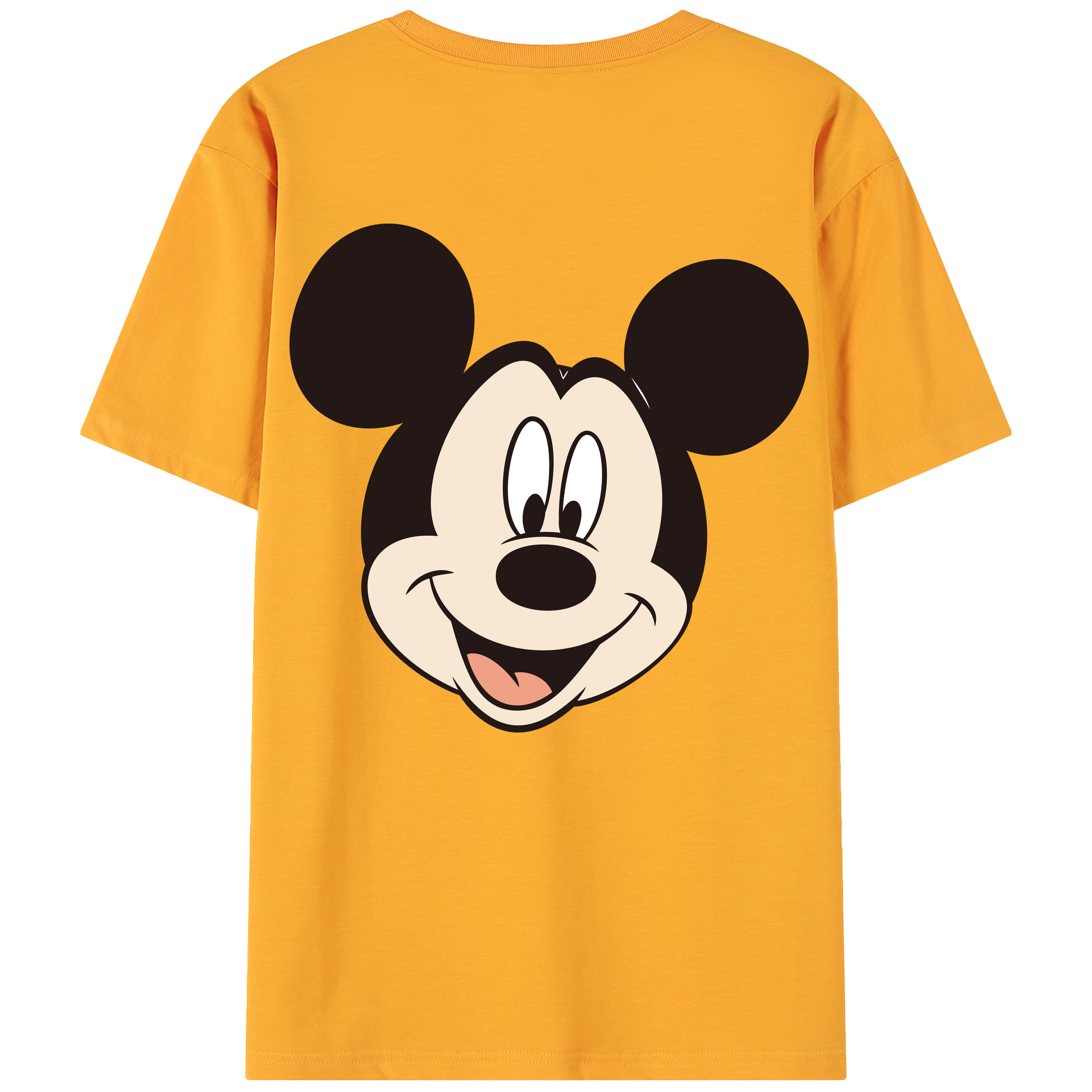 ミッキーマウス Mickey Mouse 綿100％ メンズ半袖Tシャツ（バックプリント） 通気性