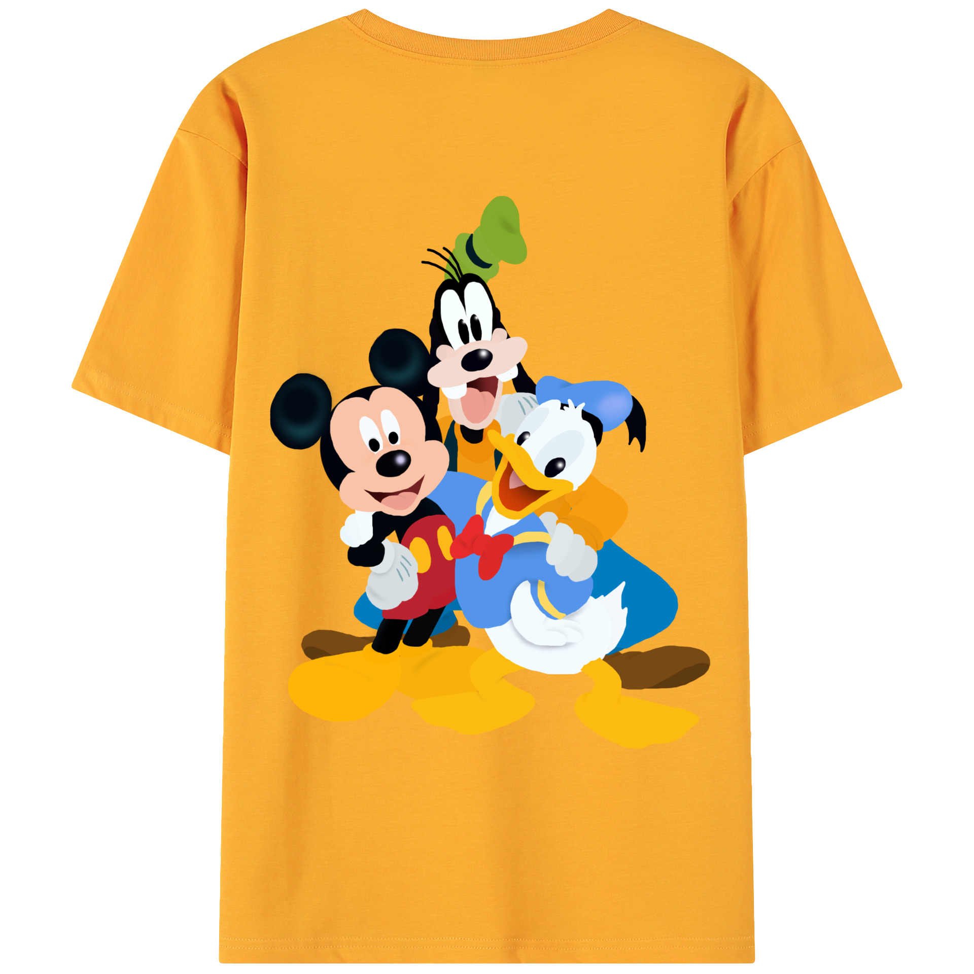 ミッキーマウス Mickey Mouse 綿100％ メンズ半袖Tシャツ（バックプリント） 通気性
