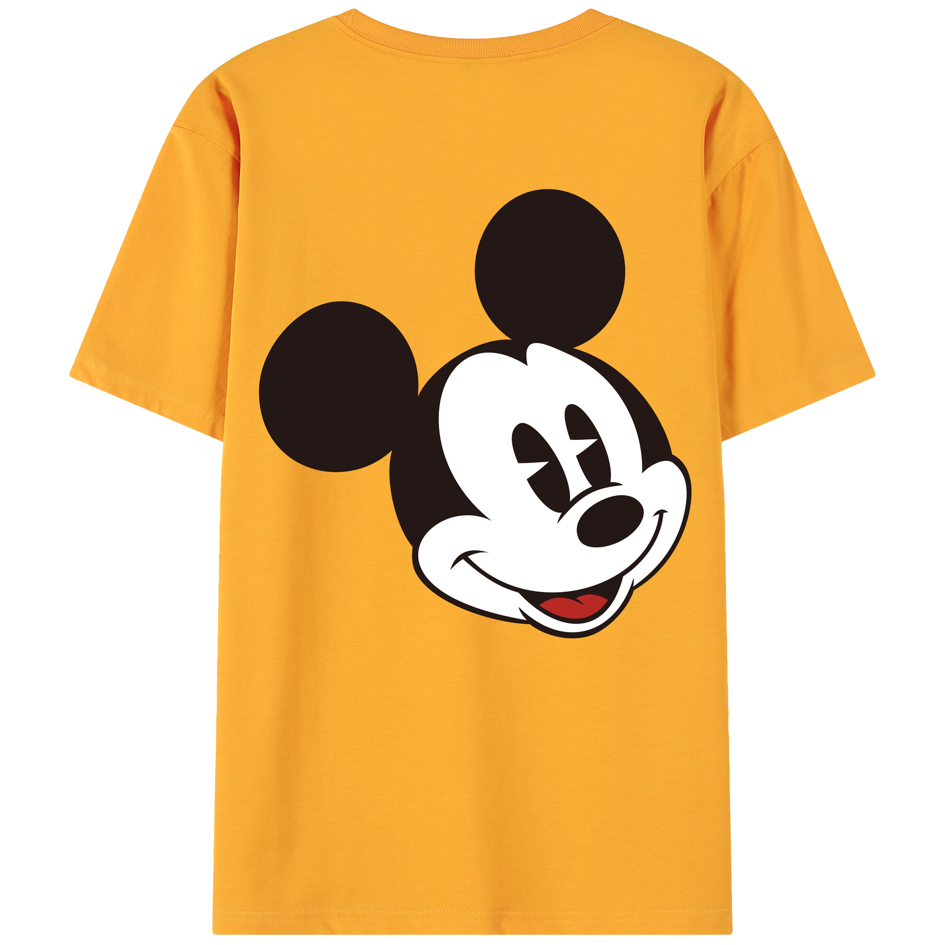 ミッキーマウス Mickey Mouse 綿100％ メンズ半袖Tシャツ（バックプリント） 通気性