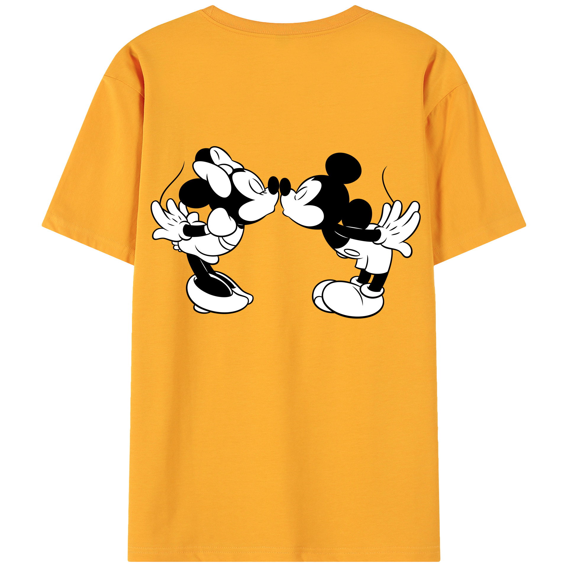 ミッキーマウス Mickey Mouse 綿100％ メンズ半袖Tシャツ（バックプリント） 通気性