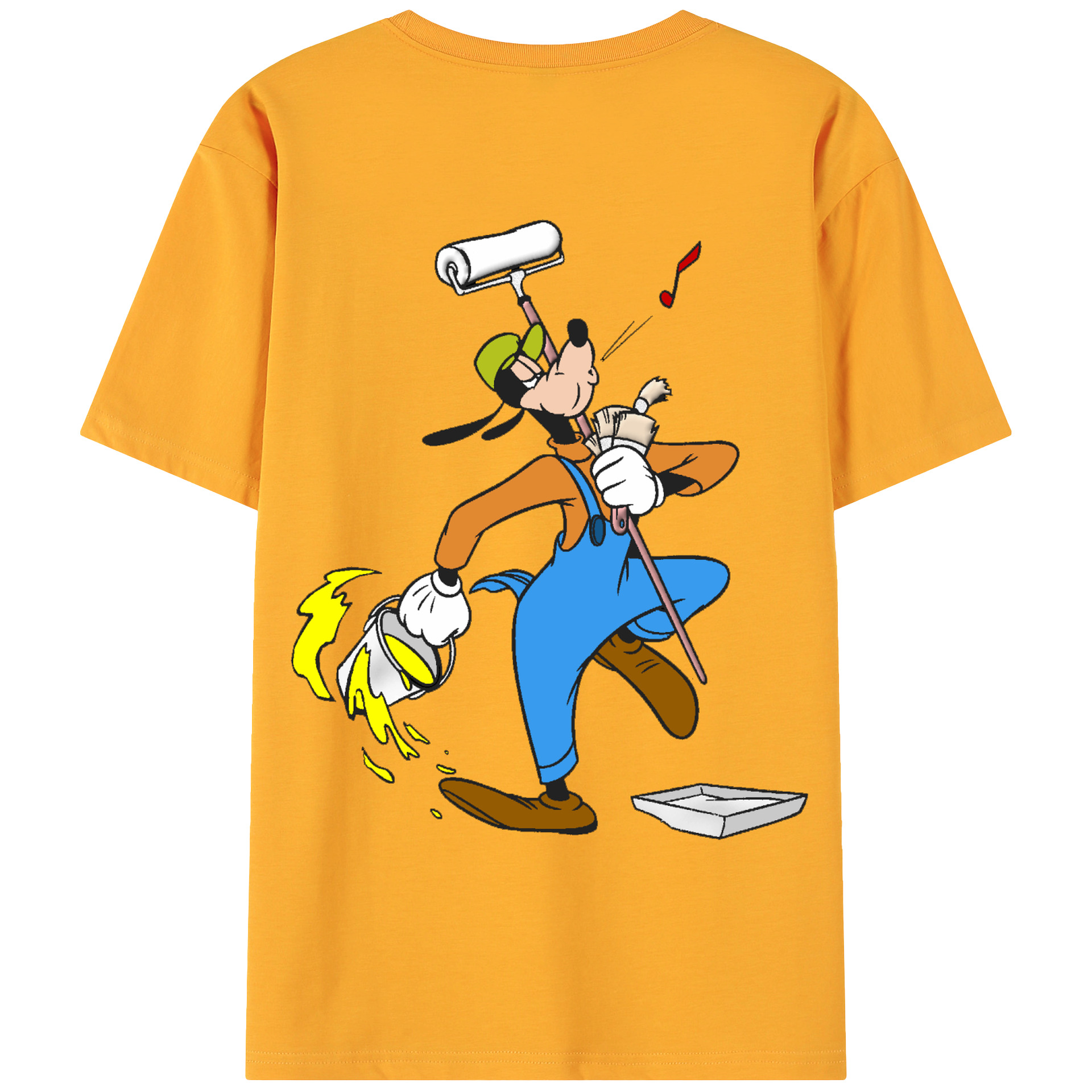 ミッキーマウス Mickey Mouse 綿100％ メンズ半袖Tシャツ（バックプリント） 通気性