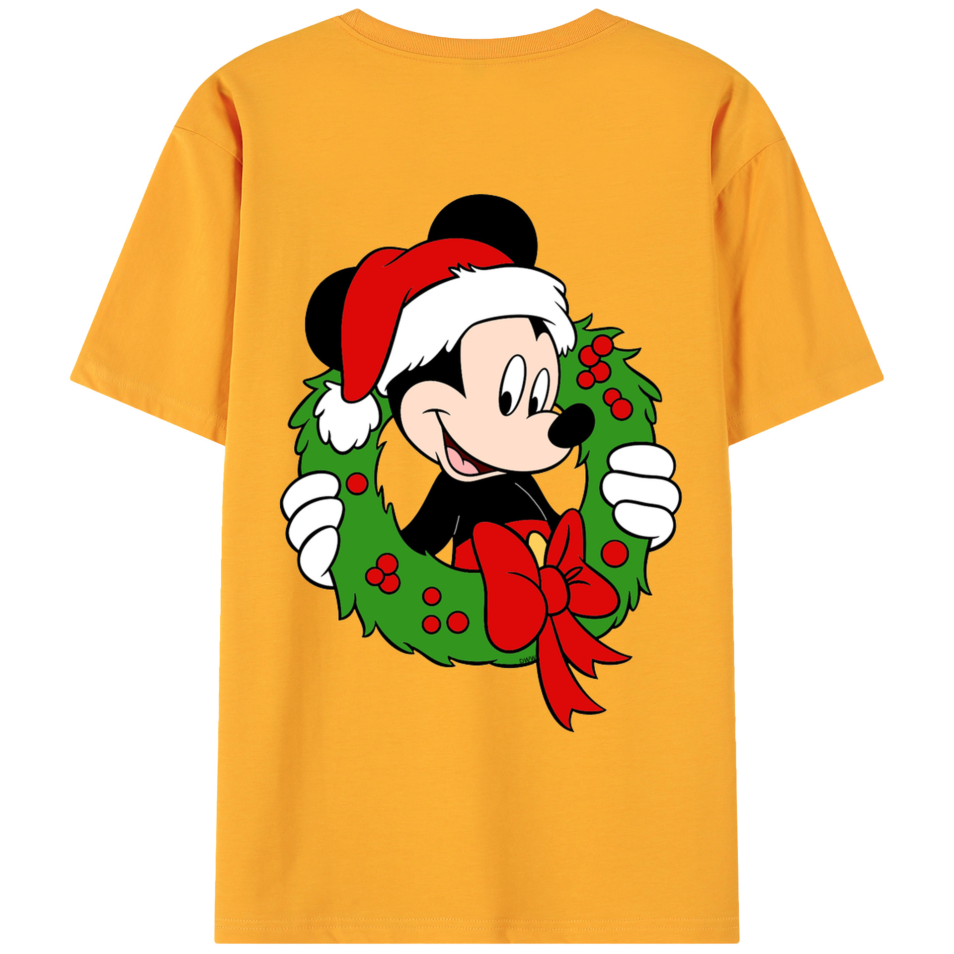 ミッキーマウス Mickey Mouse 綿100％ メンズ半袖Tシャツ（バックプリント） 通気性