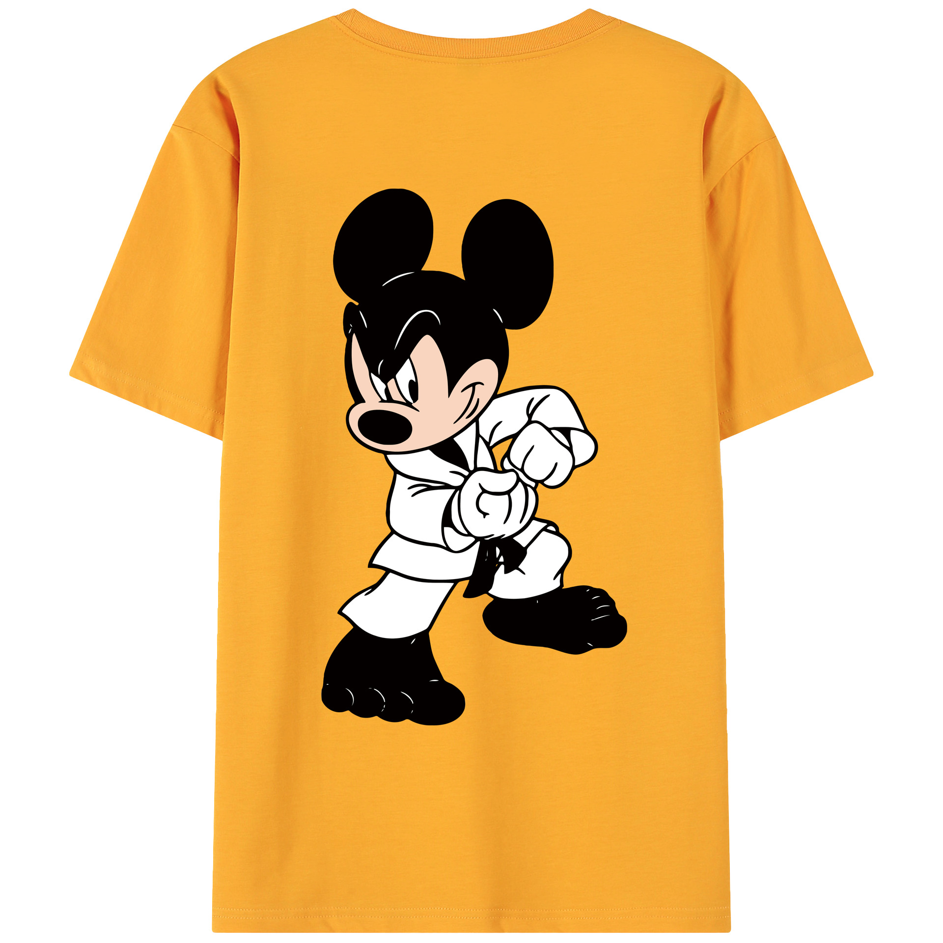 ミッキーマウス Mickey Mouse 綿100％ メンズ半袖Tシャツ（バックプリント） 通気性