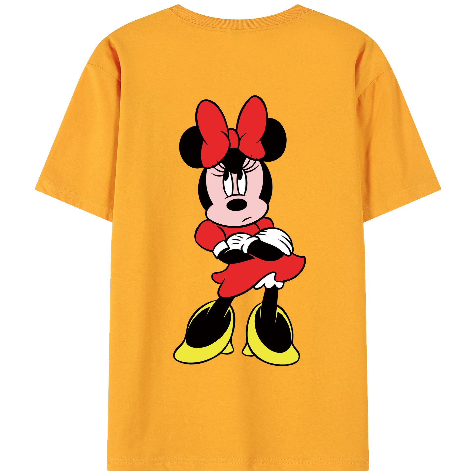 ミッキーマウス Mickey Mouse 綿100％ メンズ半袖Tシャツ（バックプリント） 通気性