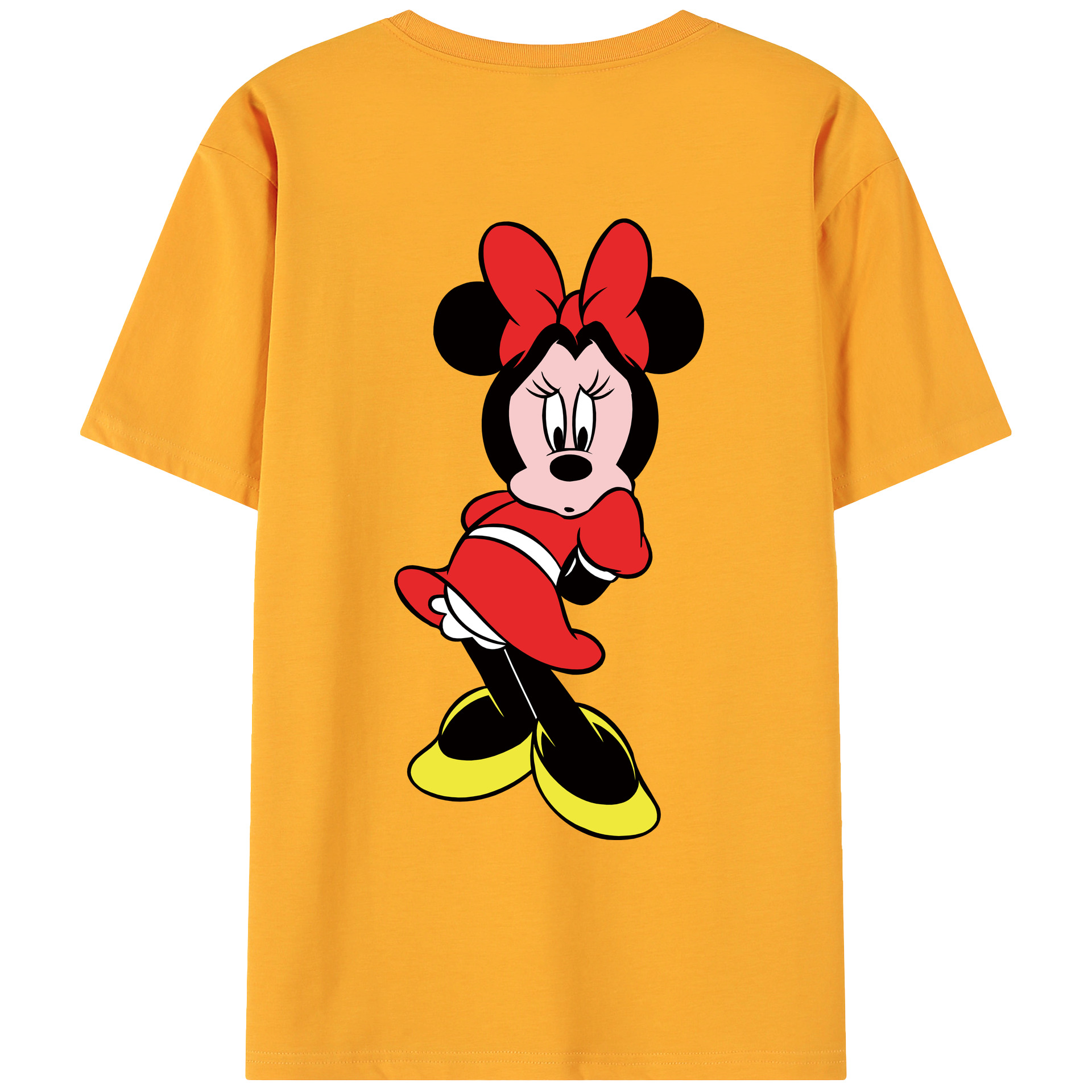 ミッキーマウス Mickey Mouse 綿100％ メンズ半袖Tシャツ（バックプリント） 通気性
