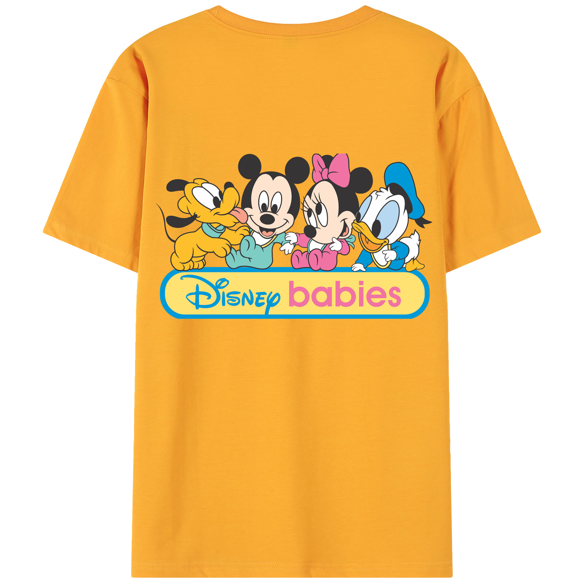 ミッキーマウス Mickey Mouse 綿100％ メンズ半袖Tシャツ（バックプリント） 通気性