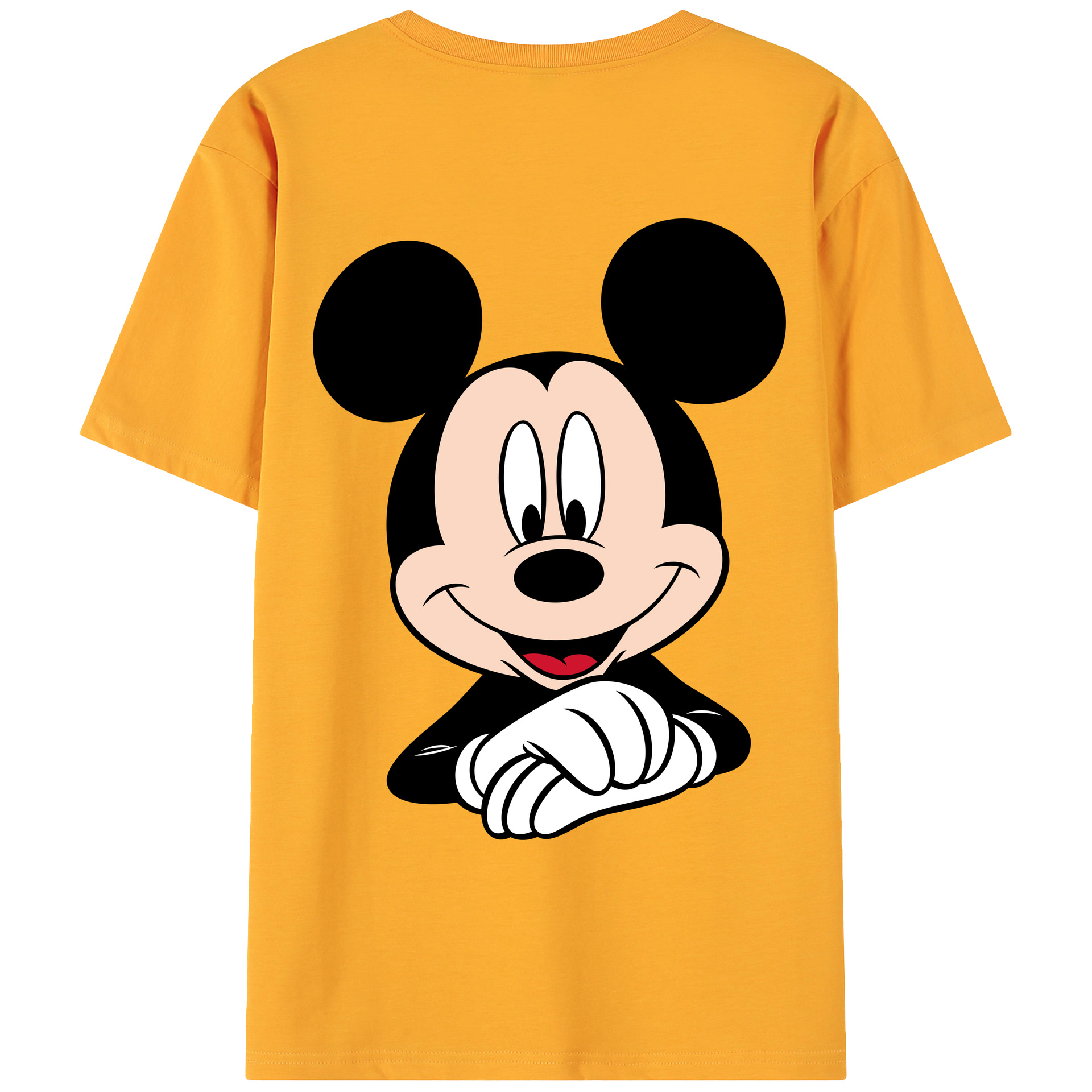 ミッキーマウス Mickey Mouse 綿100％ メンズ半袖Tシャツ（バックプリント） 通気性