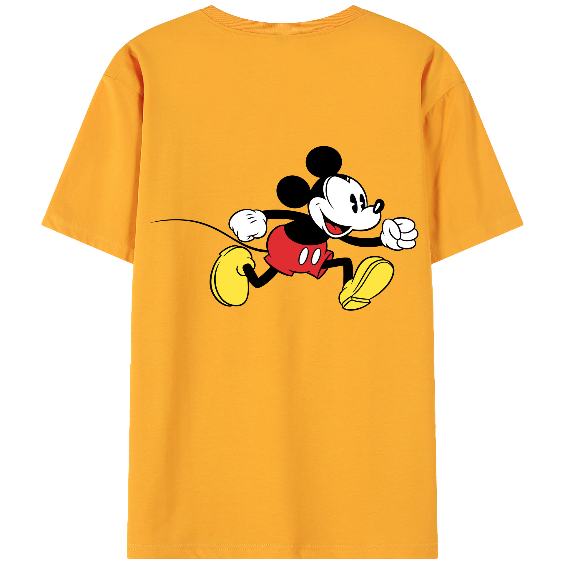 （画像用） ミッキーマウス Mickey Mouse 綿100％ メンズ半袖Tシャツ（バックプリント） 通気性