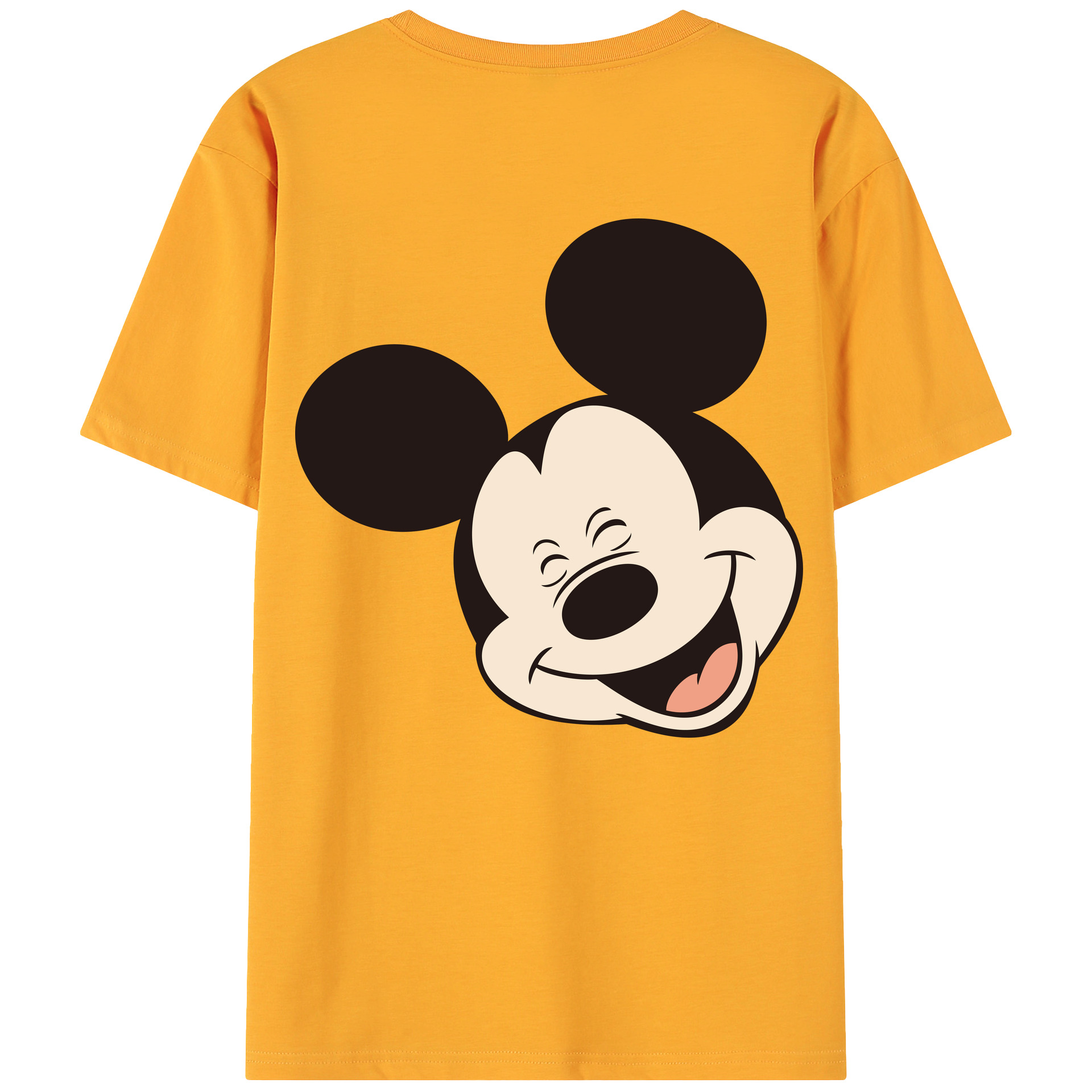 ミッキーマウス Mickey Mouse 綿100％ メンズ半袖Tシャツ（バックプリント） 通気性