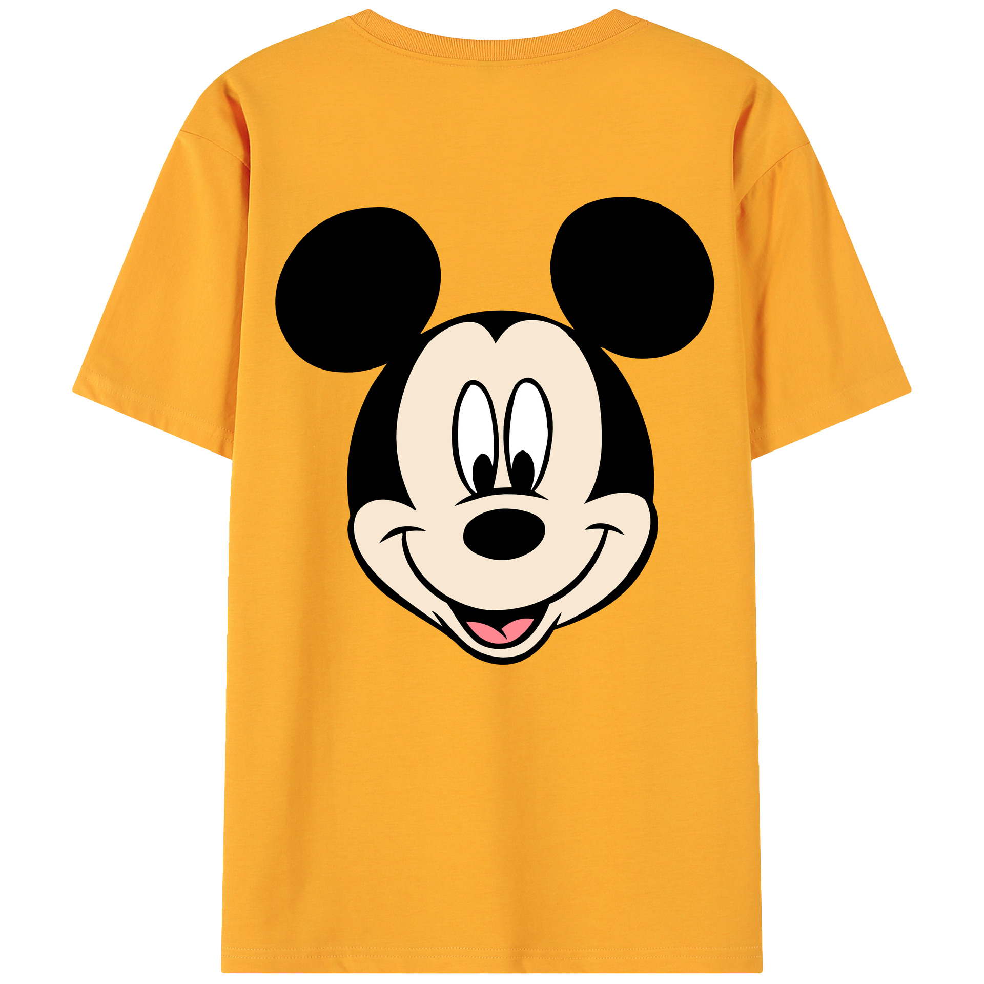 ミッキーマウス Mickey Mouse 綿100％ メンズ半袖Tシャツ（バックプリント） 通気性
