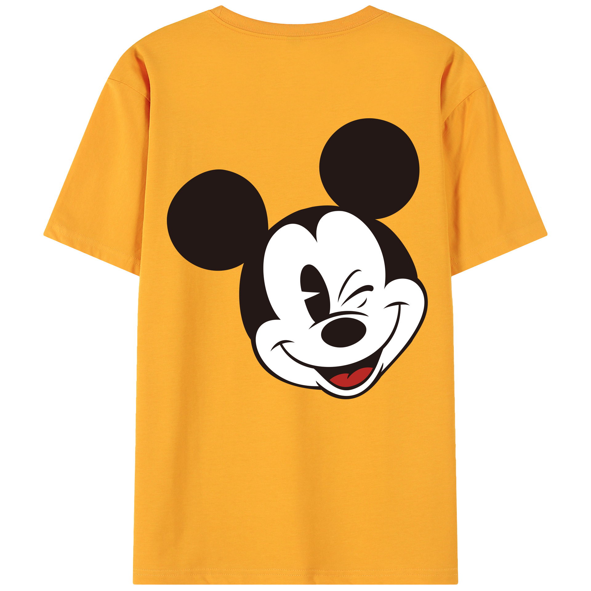 ミッキーマウス Mickey Mouse 綿100％ メンズ半袖Tシャツ（バックプリント） 通気性