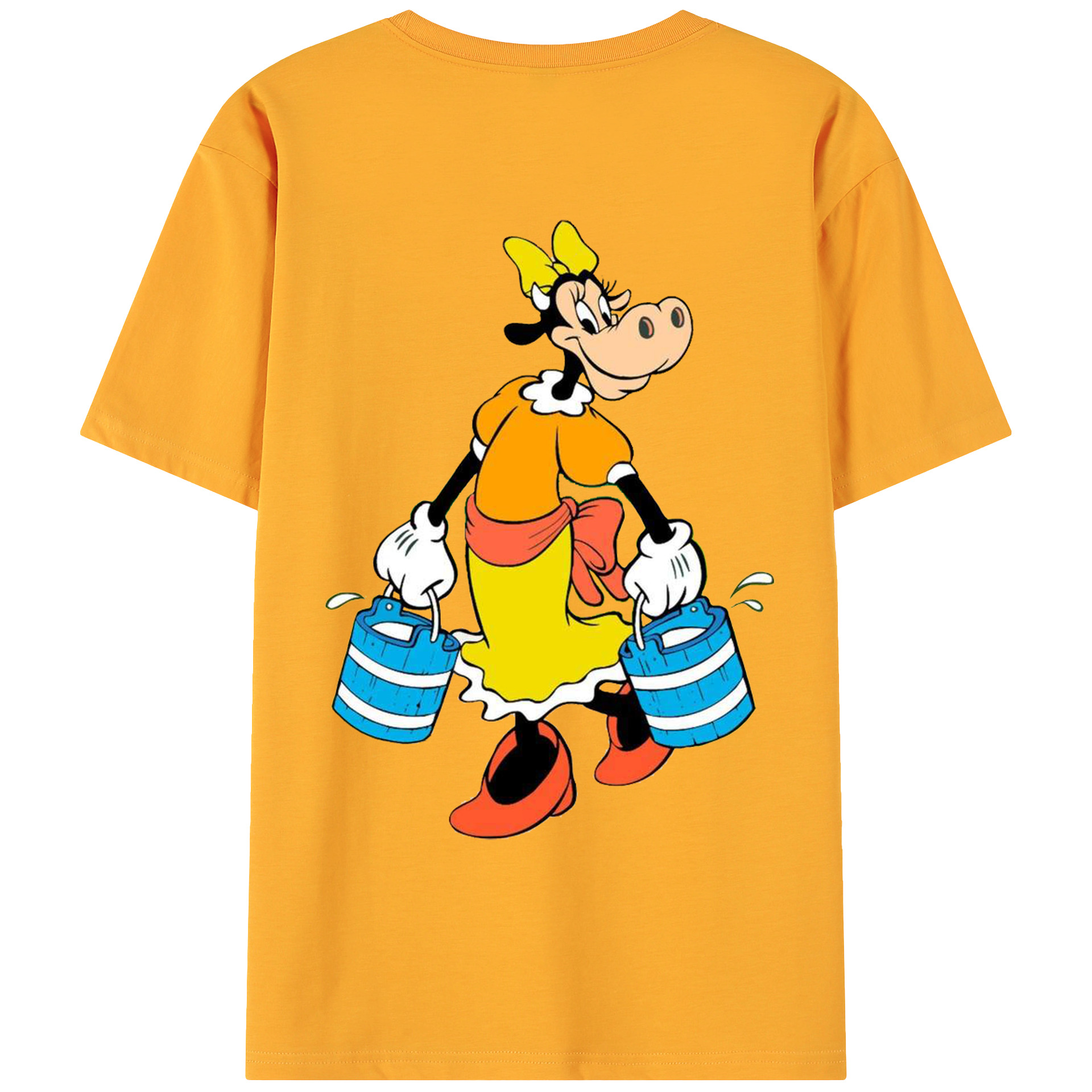 ミッキーマウス Mickey Mouse 綿100％ メンズ半袖Tシャツ（バックプリント） 通気性