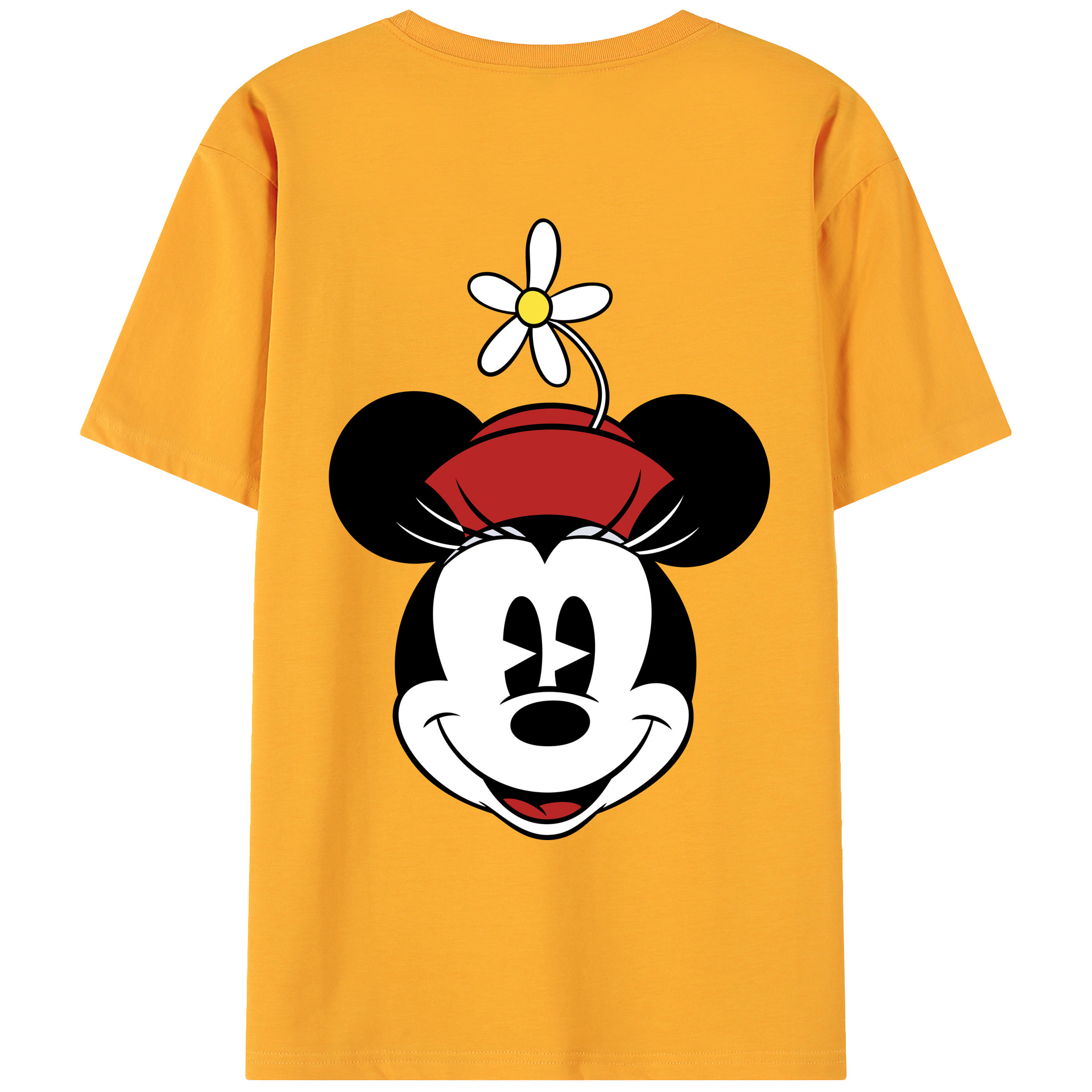ミッキーマウス Mickey Mouse 綿100％ メンズ半袖Tシャツ（バックプリント） 通気性