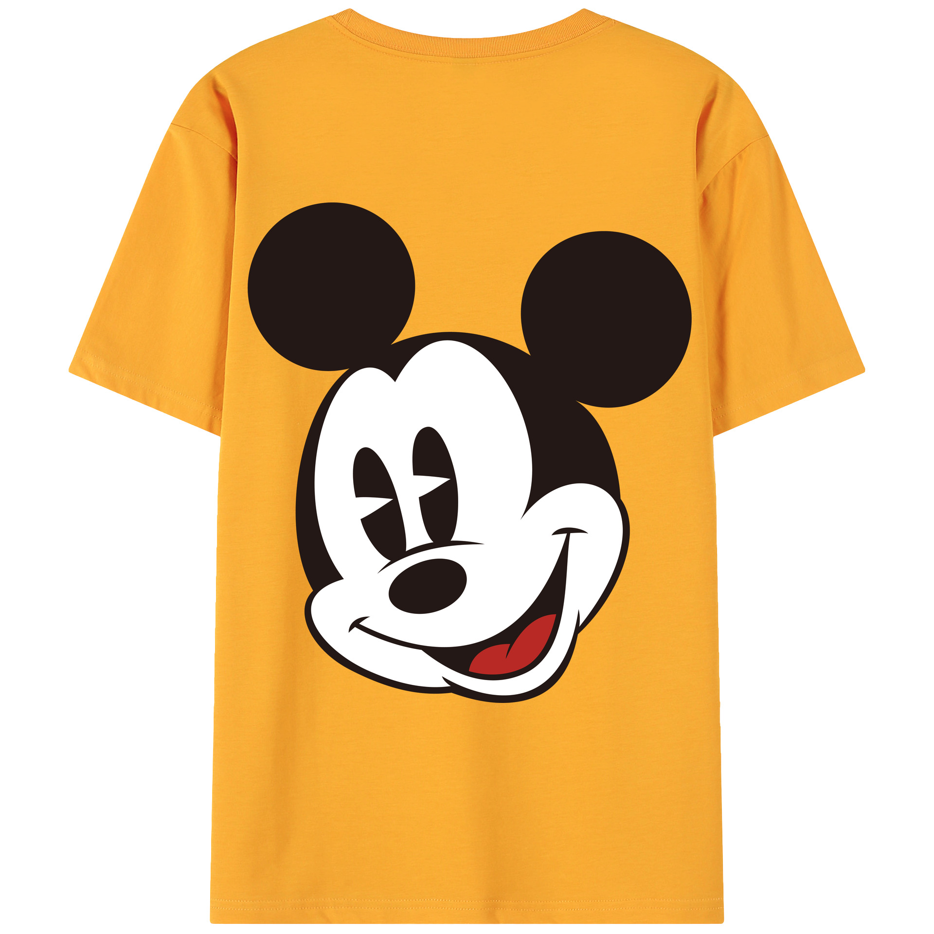 ミッキーマウス Mickey Mouse 綿100％ メンズ半袖Tシャツ（バックプリント） 通気性