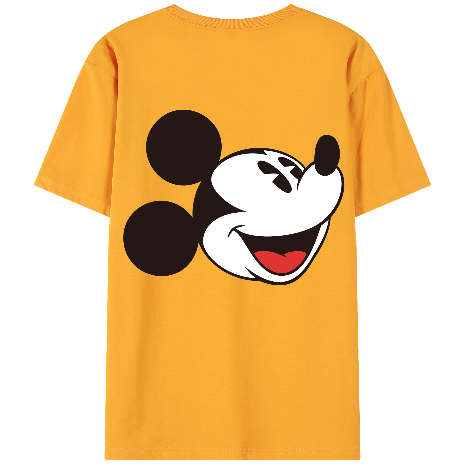 ミッキーマウス Mickey Mouse 綿100％ メンズ半袖Tシャツ（バックプリント） 通気性