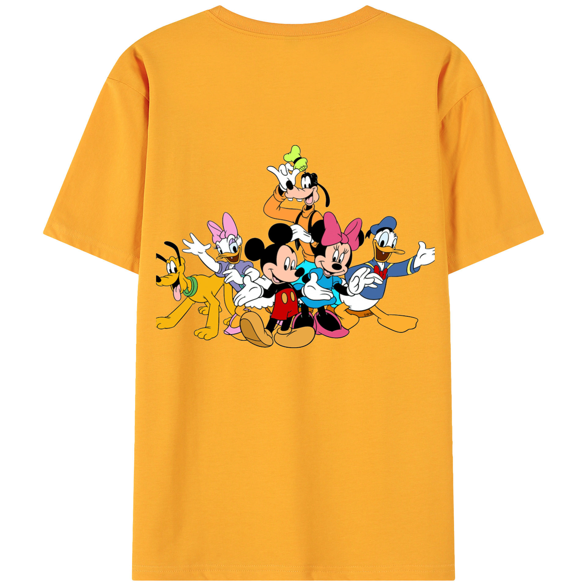 ミッキーマウス Mickey Mouse 綿100％ メンズ半袖Tシャツ（バックプリント） 通気性