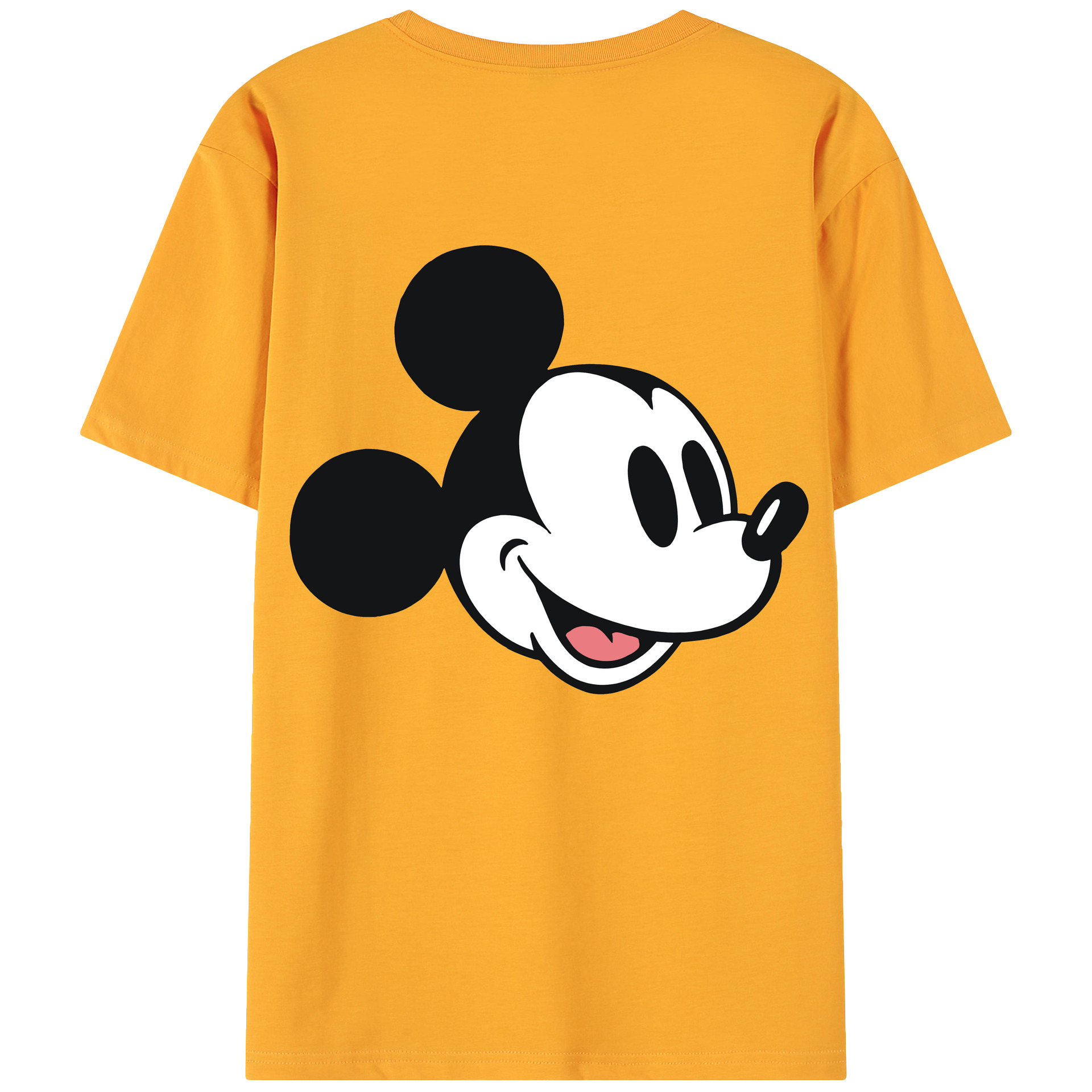 ミッキーマウス Mickey Mouse 綿100％ メンズ半袖Tシャツ（バックプリント） 通気性