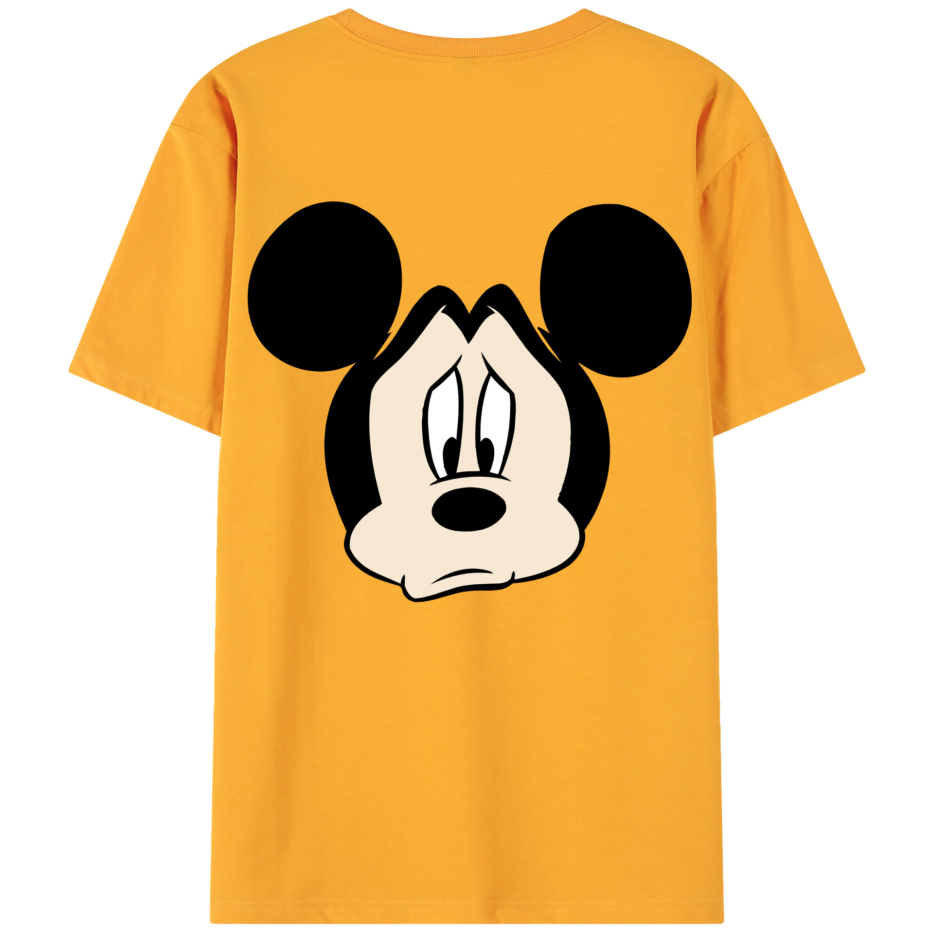ミッキーマウス Mickey Mouse 綿100％ メンズ半袖Tシャツ（バックプリント） 通気性