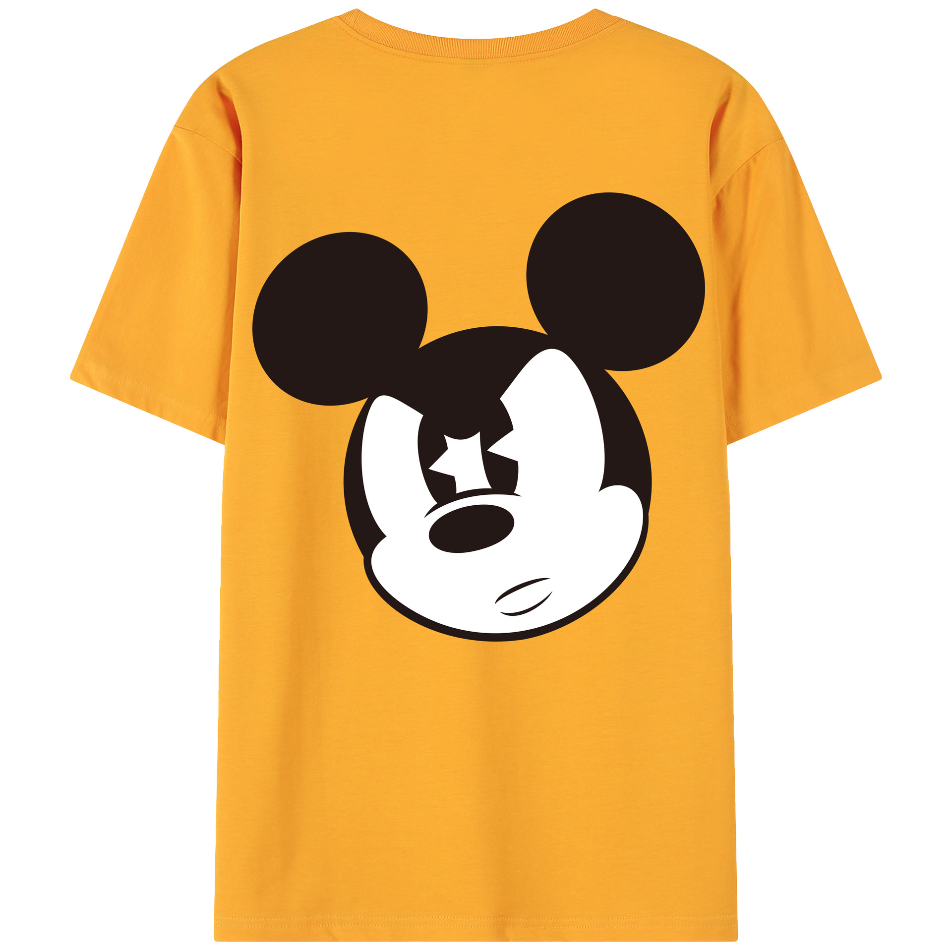 ミッキーマウス Mickey Mouse 綿100％ メンズ半袖Tシャツ（バックプリント） 通気性