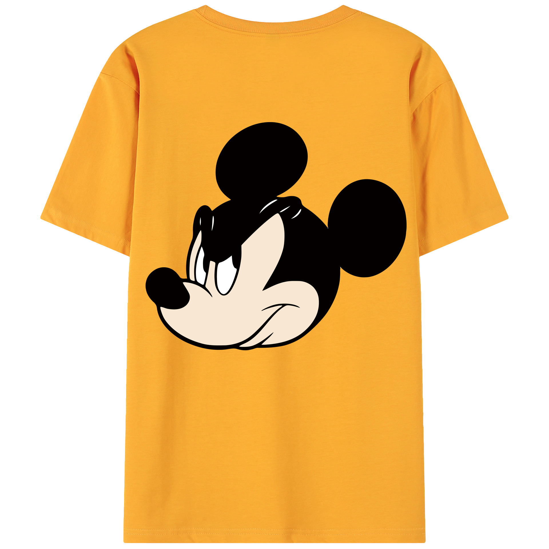 ミッキーマウス Mickey Mouse 綿100％ メンズ半袖Tシャツ（バックプリント） 通気性
