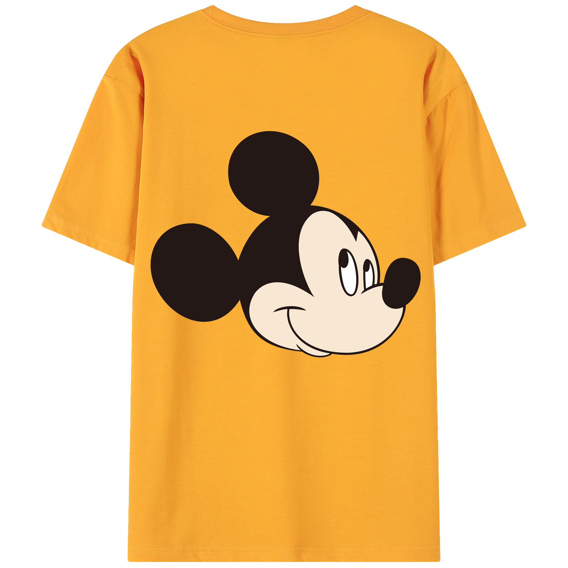 ミッキーマウス Mickey Mouse 綿100％ メンズ半袖Tシャツ（バックプリント） 通気性