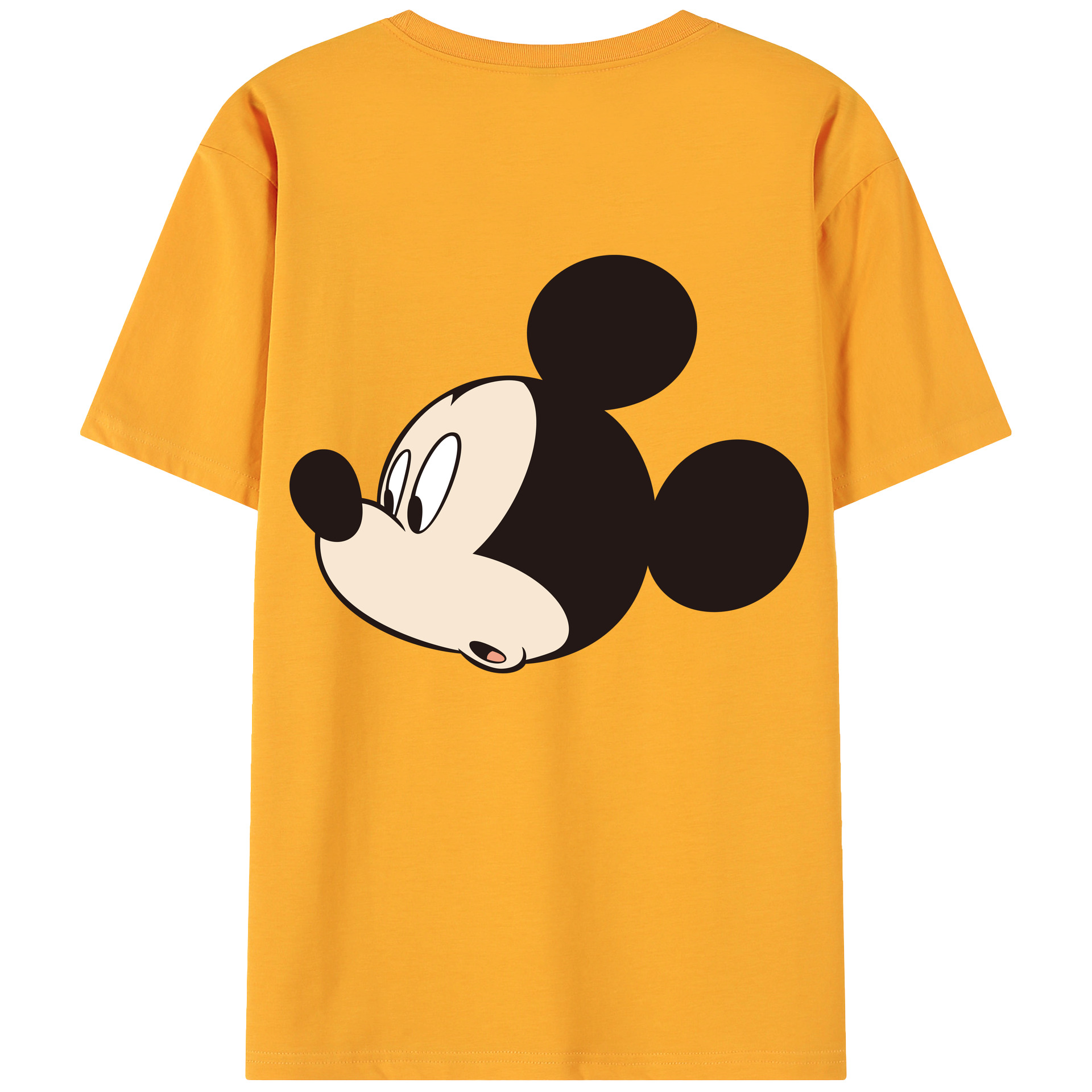 ミッキーマウス Mickey Mouse 綿100％ メンズ半袖Tシャツ（バックプリント） 通気性