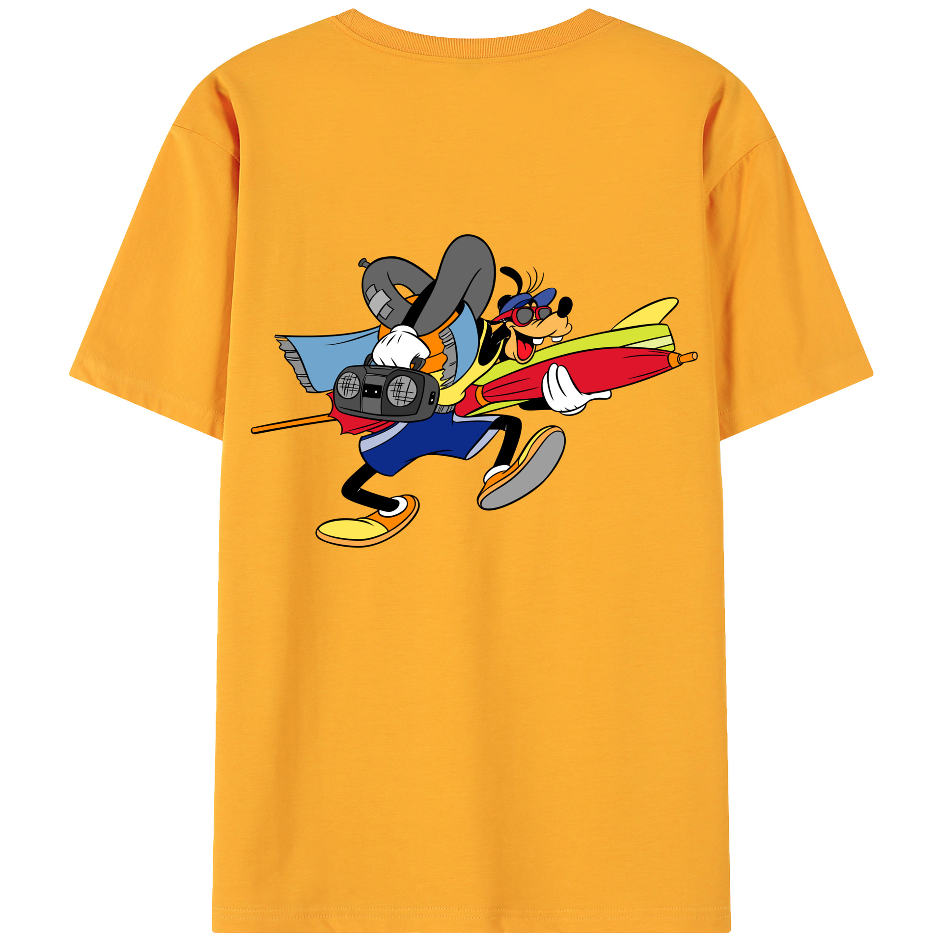 ミッキーマウス Mickey Mouse 綿100％ メンズ半袖Tシャツ（バックプリント） 通気性