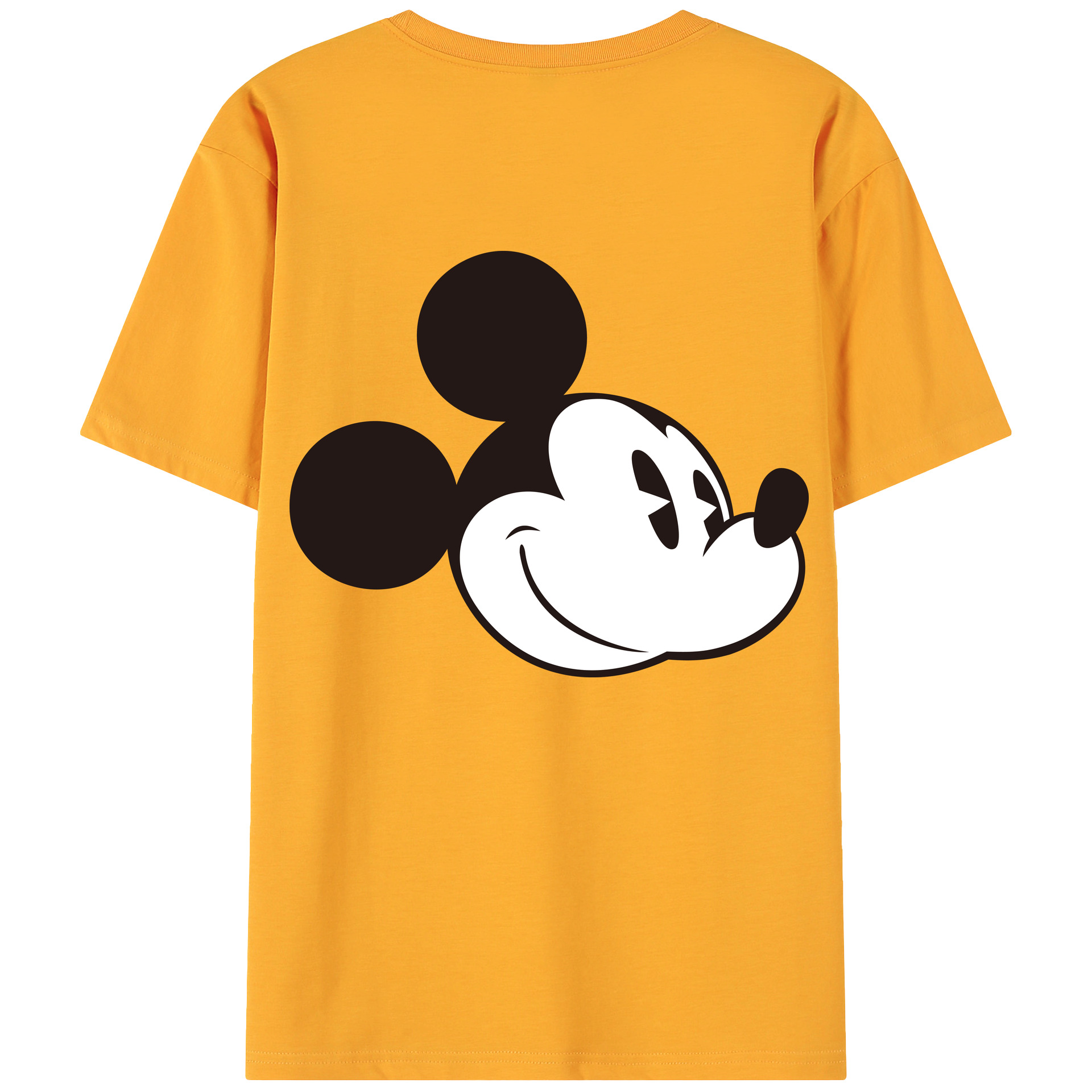 ミッキーマウス Mickey Mouse 綿100％ メンズ半袖Tシャツ（バックプリント） 通気性