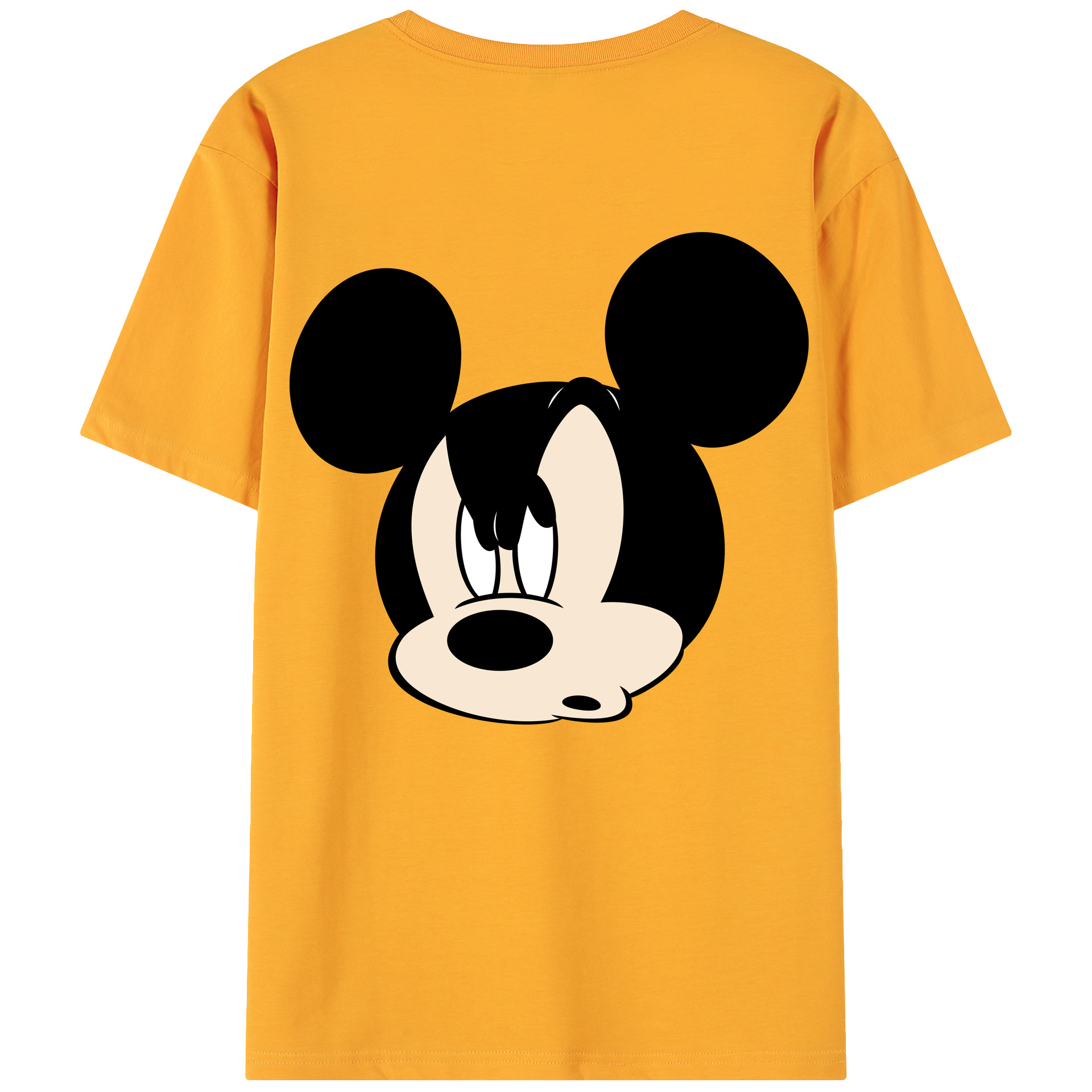 ミッキーマウス Mickey Mouse 綿100％ メンズ半袖Tシャツ（バックプリント） 通気性