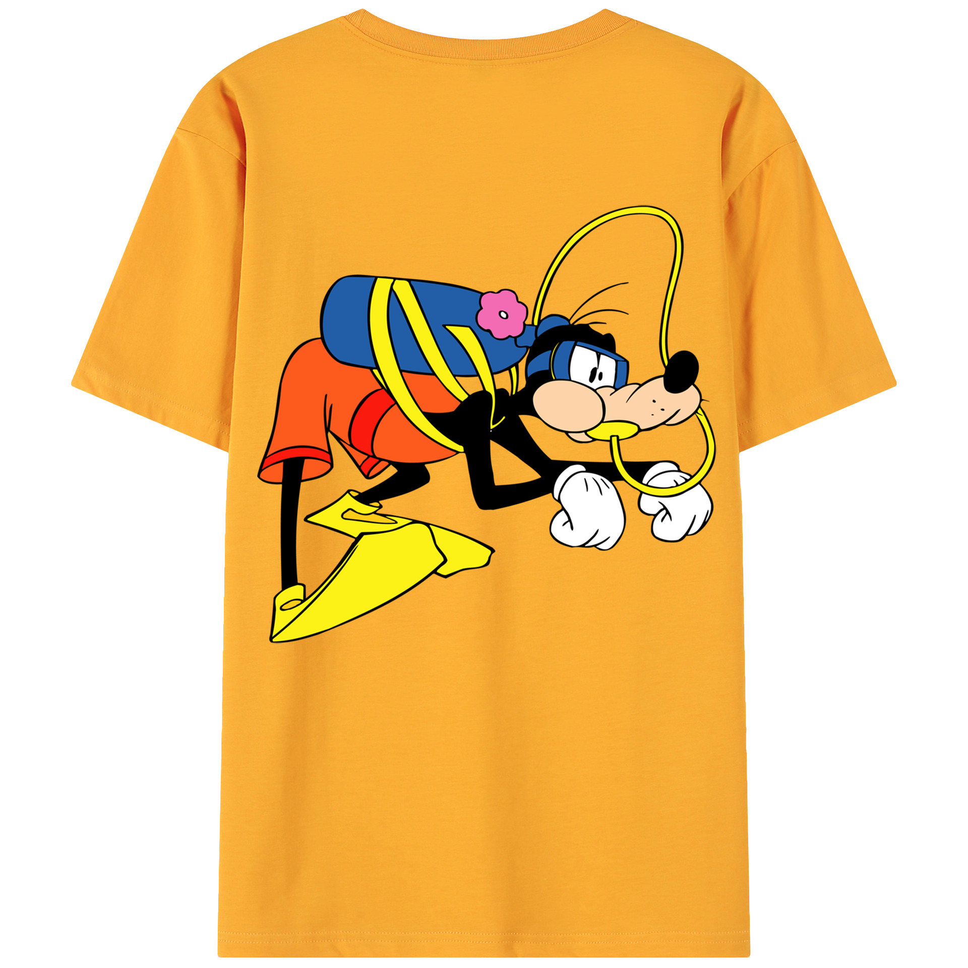 ミッキーマウス Mickey Mouse 綿100％ メンズ半袖Tシャツ（バックプリント） 通気性