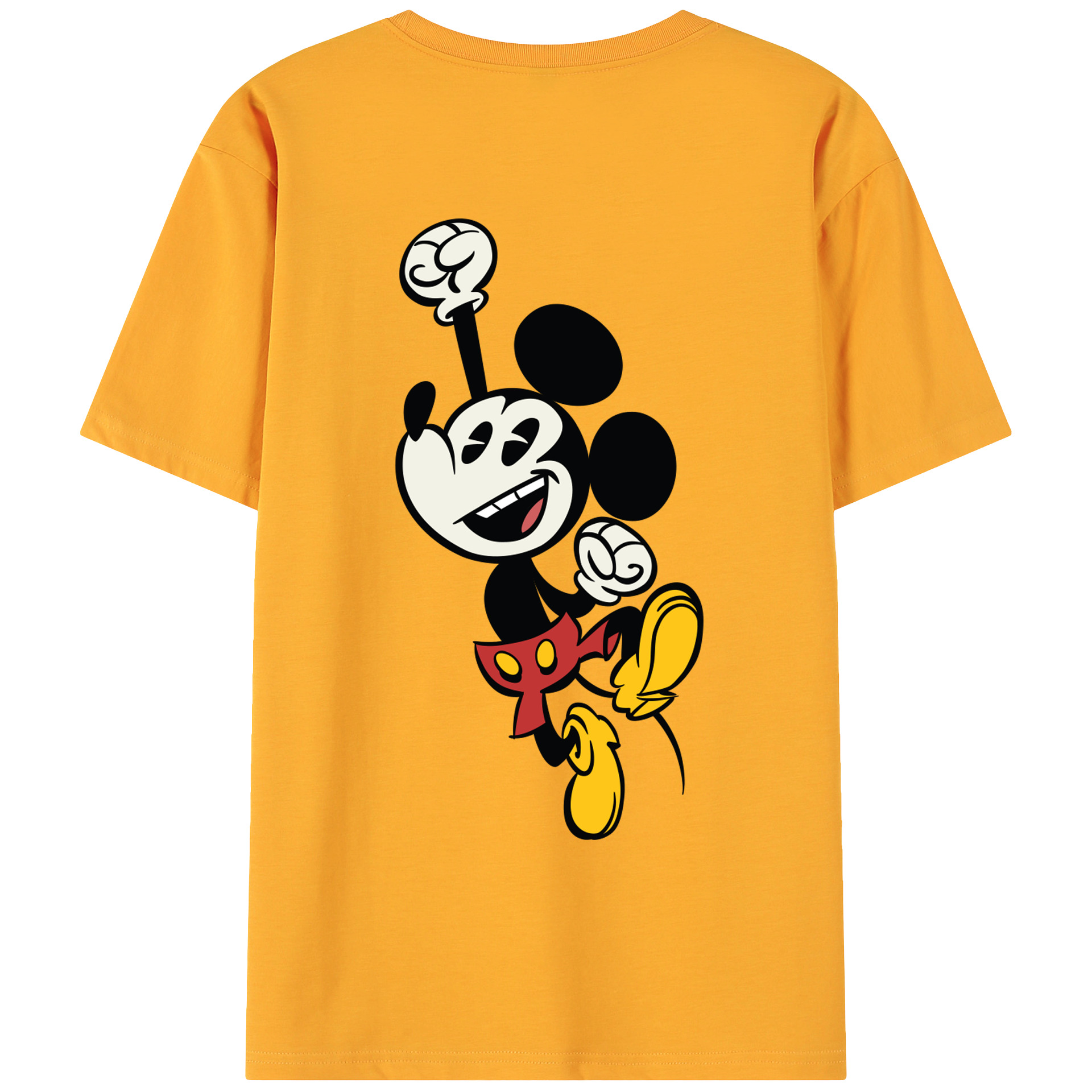 ミッキーマウス Mickey Mouse 綿100％ メンズ半袖Tシャツ（バックプリント） 通気性