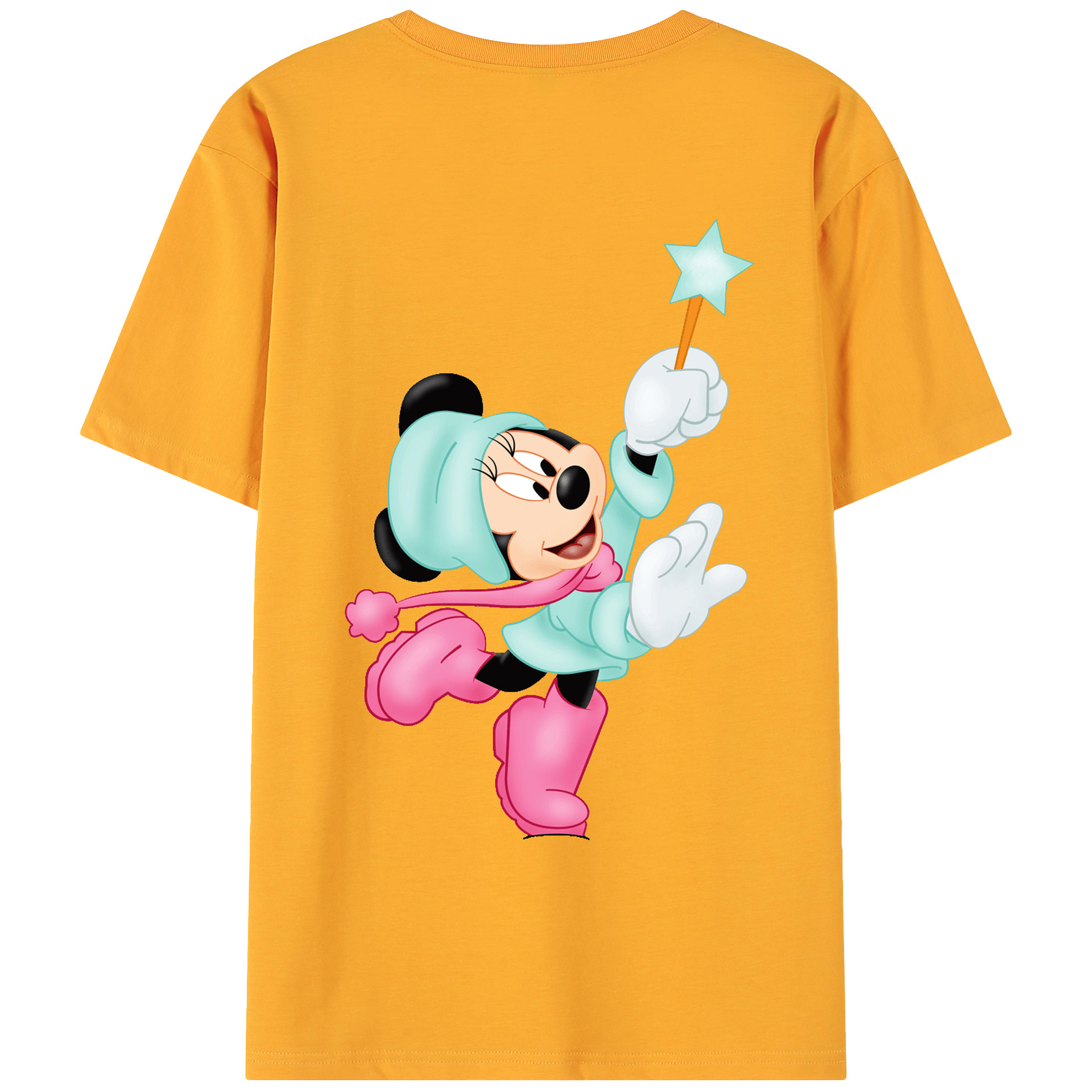 ミッキーマウス Mickey Mouse 綿100％ メンズ半袖Tシャツ（バックプリント） 通気性