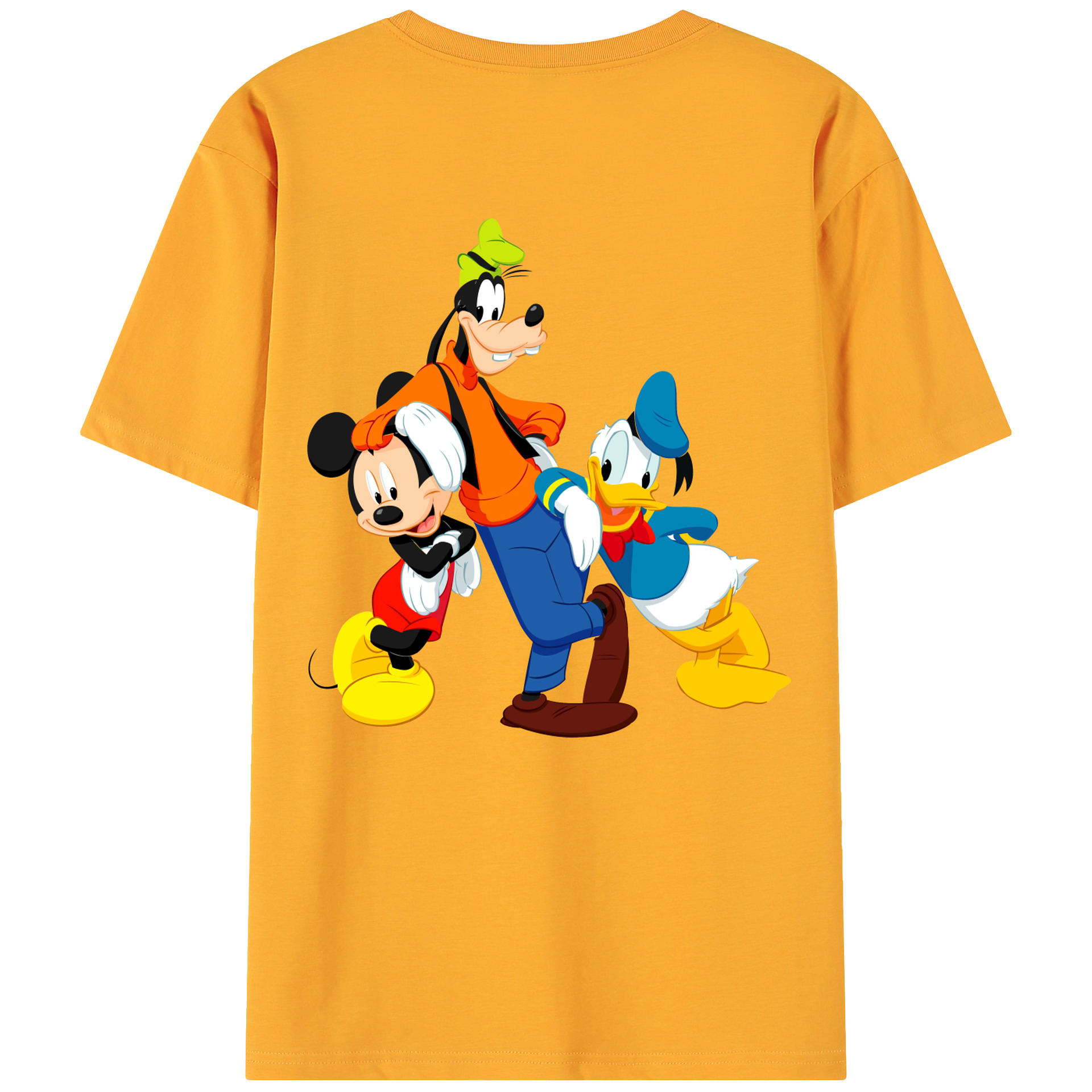 ミッキーマウス Mickey Mouse 綿100％ メンズ半袖Tシャツ（バックプリント） 通気性