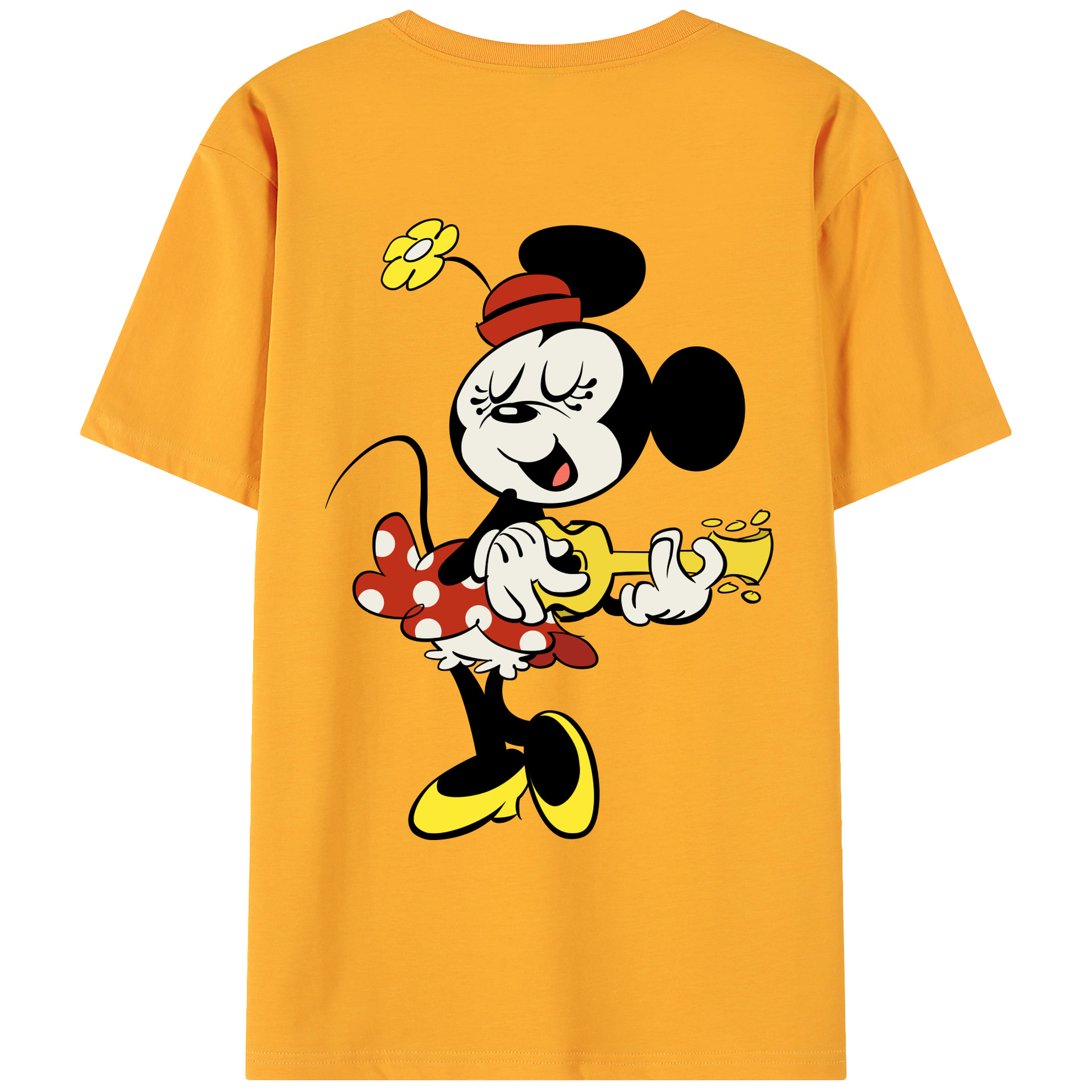 ミッキーマウス Mickey Mouse 綿100％ メンズ半袖Tシャツ（バックプリント） 通気性
