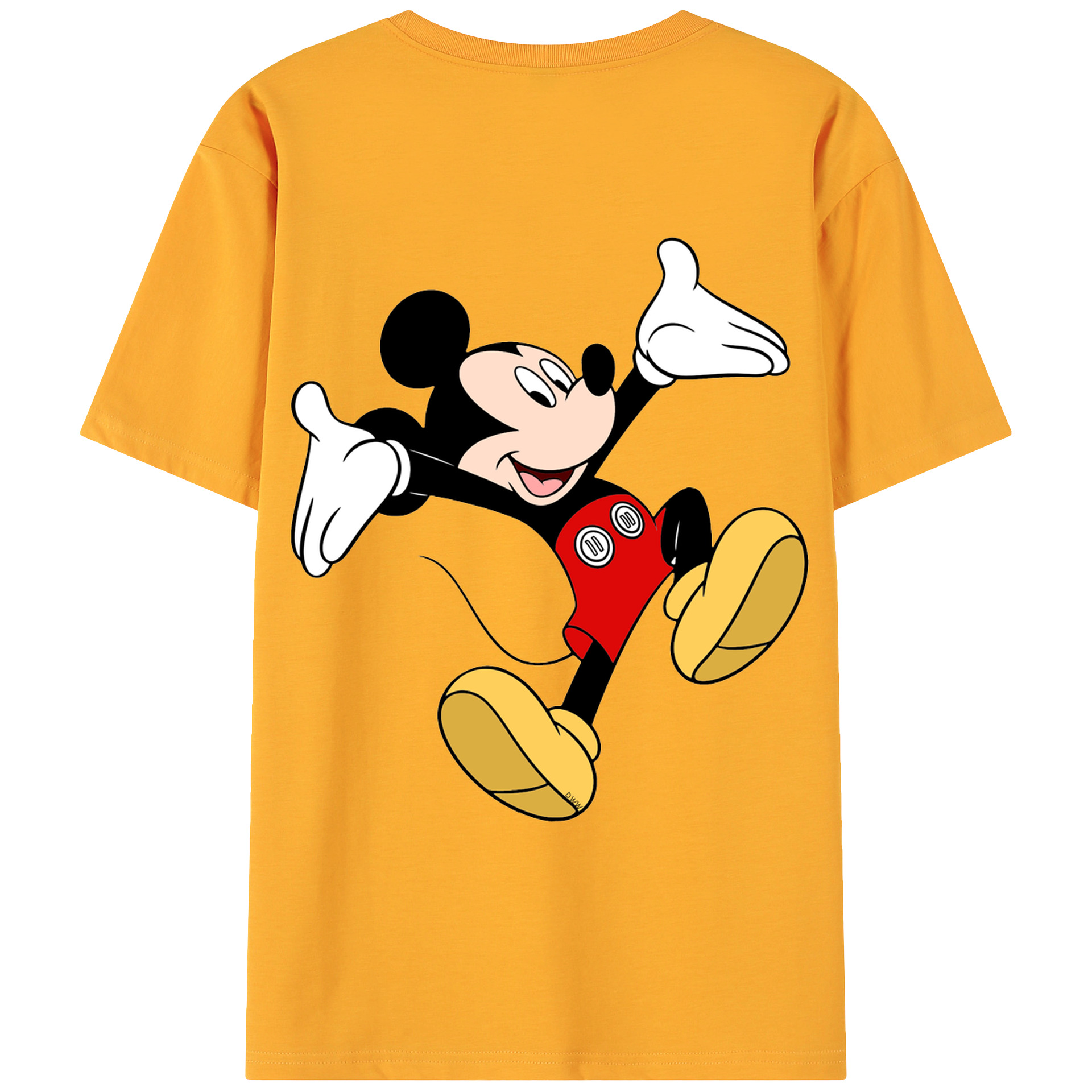 ミッキーマウス Mickey Mouse 綿100％ メンズ半袖Tシャツ（バックプリント） 通気性