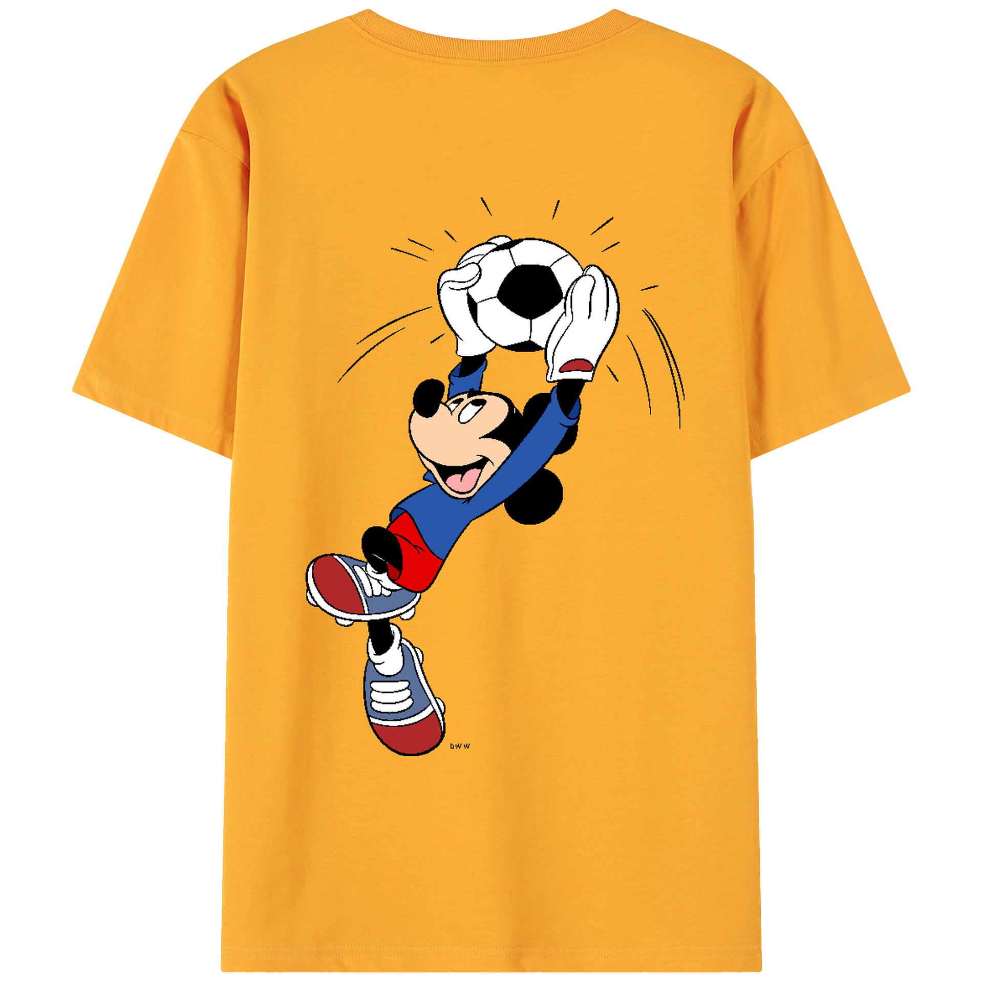 ミッキーマウス Mickey Mouse 綿100％ メンズ半袖Tシャツ（バックプリント） 通気性