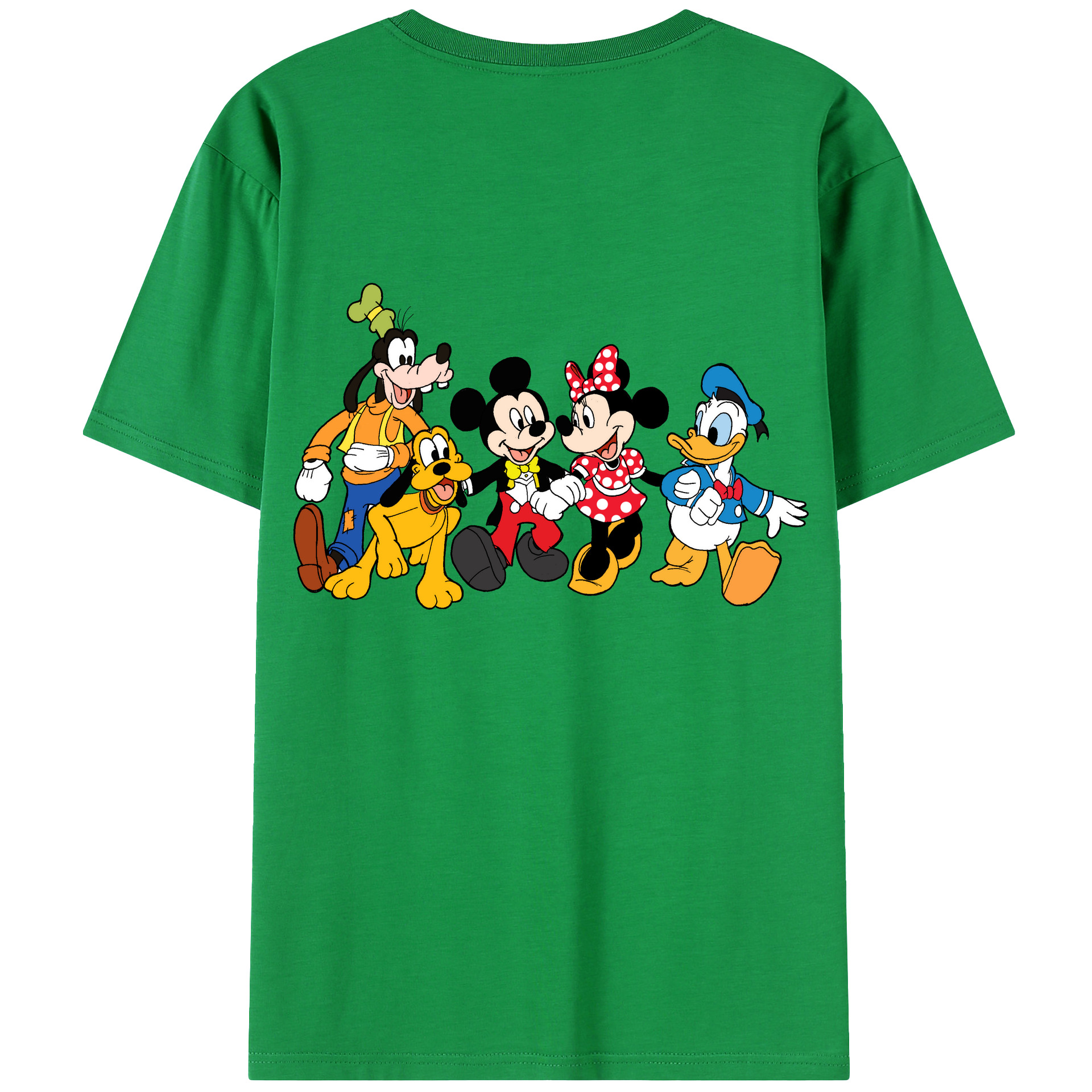 （画像用） ミッキーマウス Mickey Mouse 綿100％ メンズ半袖Tシャツ（バックプリント） 通気性