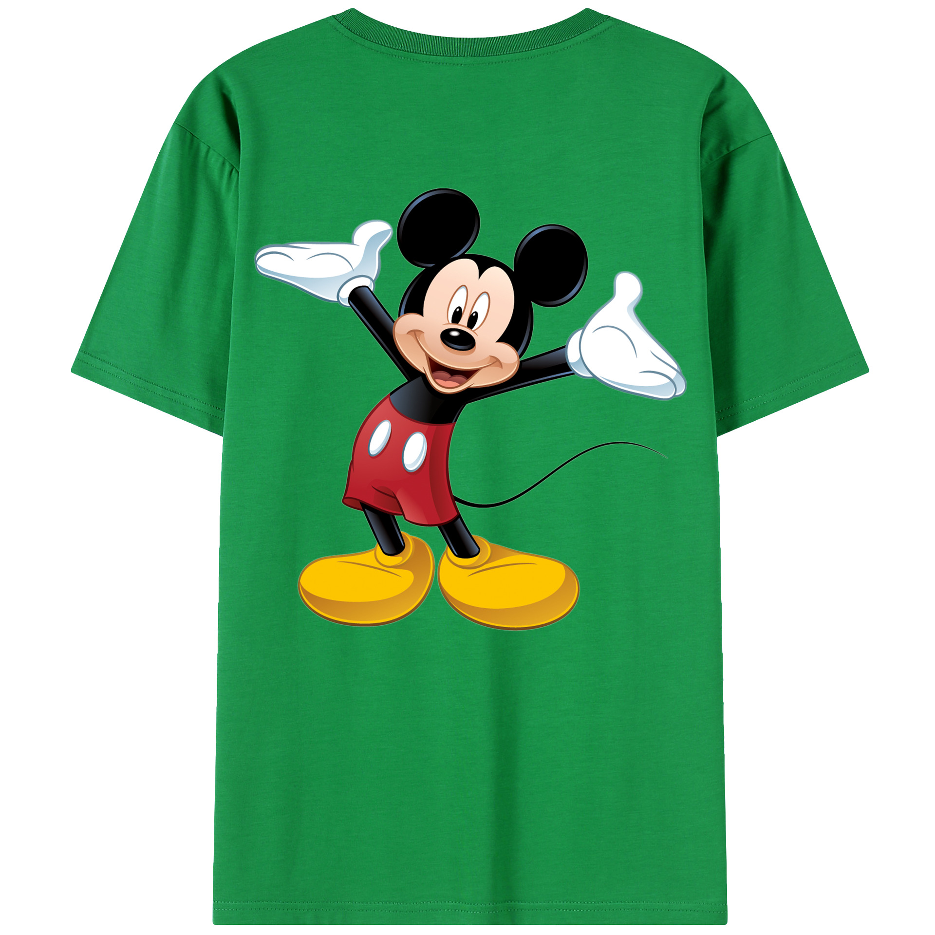 （画像用） ミッキーマウス Mickey Mouse 綿100％ メンズ半袖Tシャツ（バックプリント） 通気性