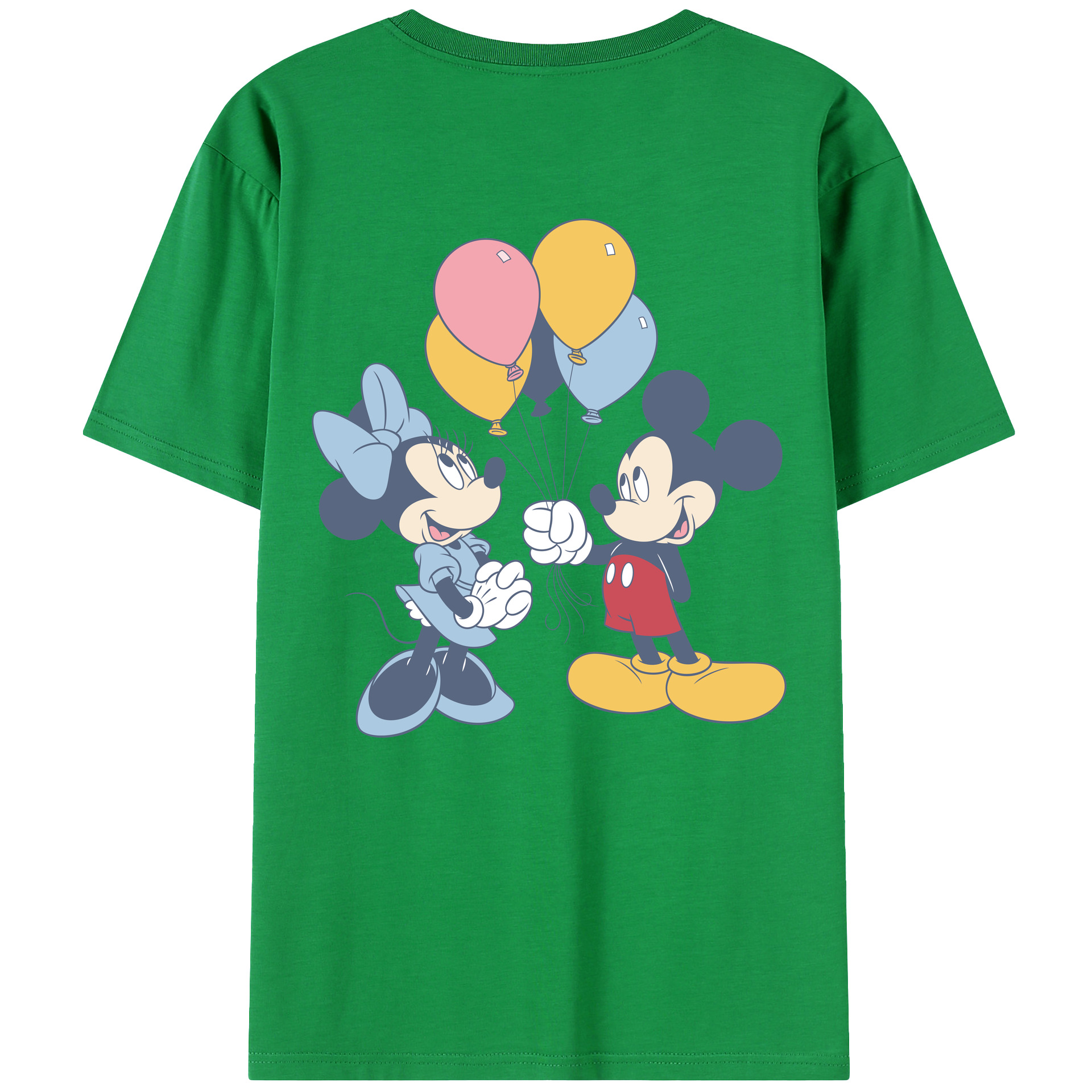 ミッキーマウス Mickey Mouse 綿100％ メンズ半袖Tシャツ（バックプリント） 通気性