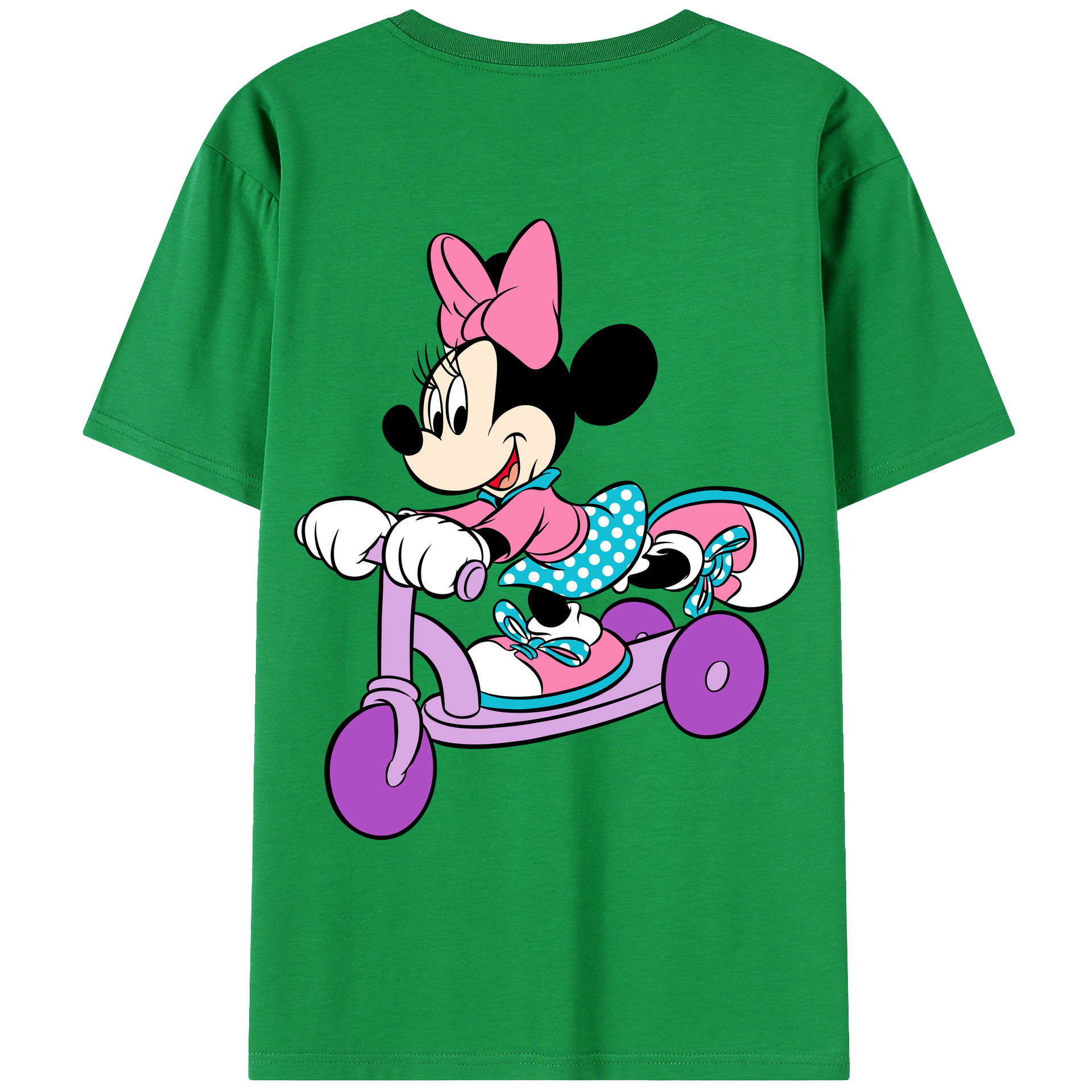 ミッキーマウス Mickey Mouse 綿100％ メンズ半袖Tシャツ（バックプリント） 通気性