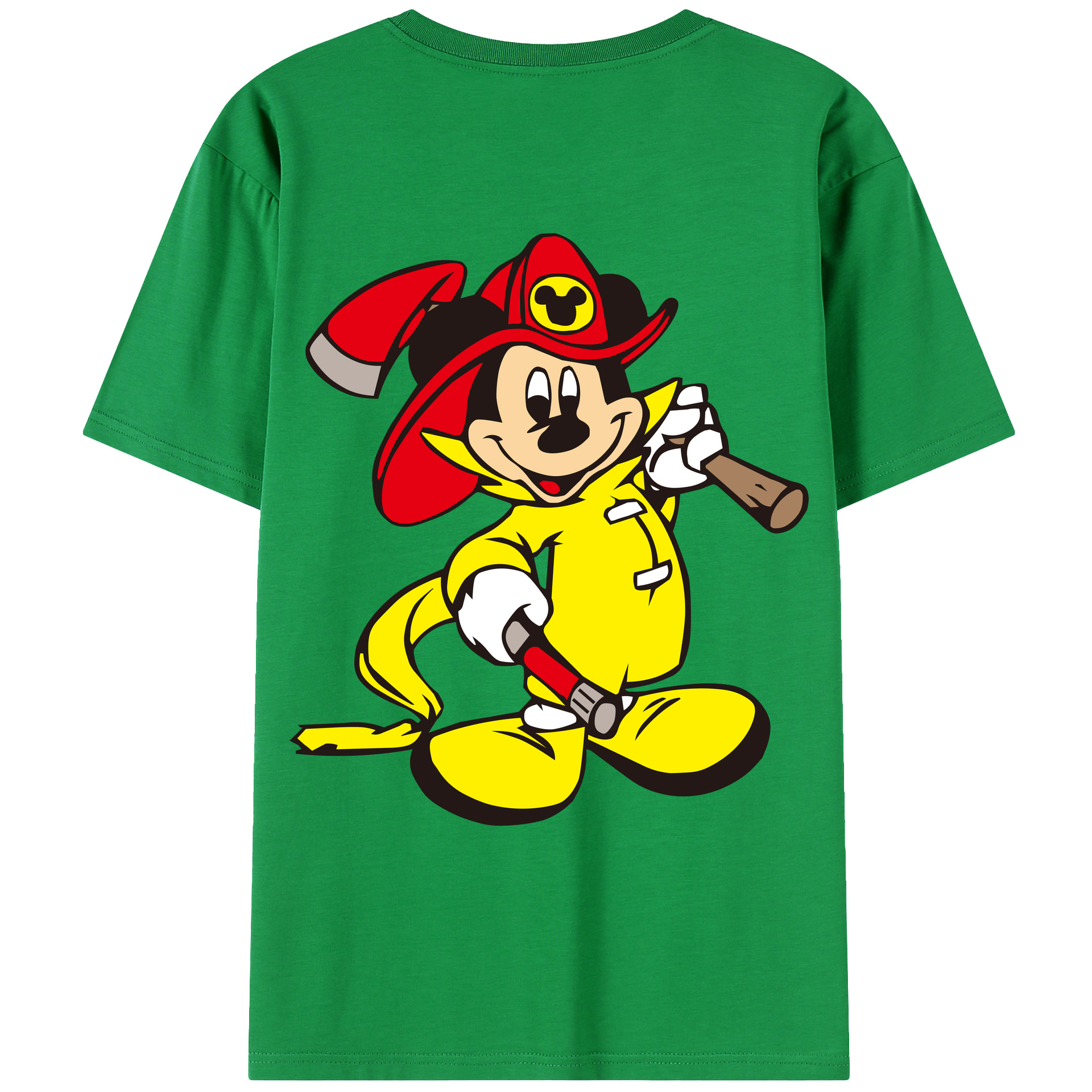 ミッキーマウス Mickey Mouse 綿100％ メンズ半袖Tシャツ（バックプリント） 通気性