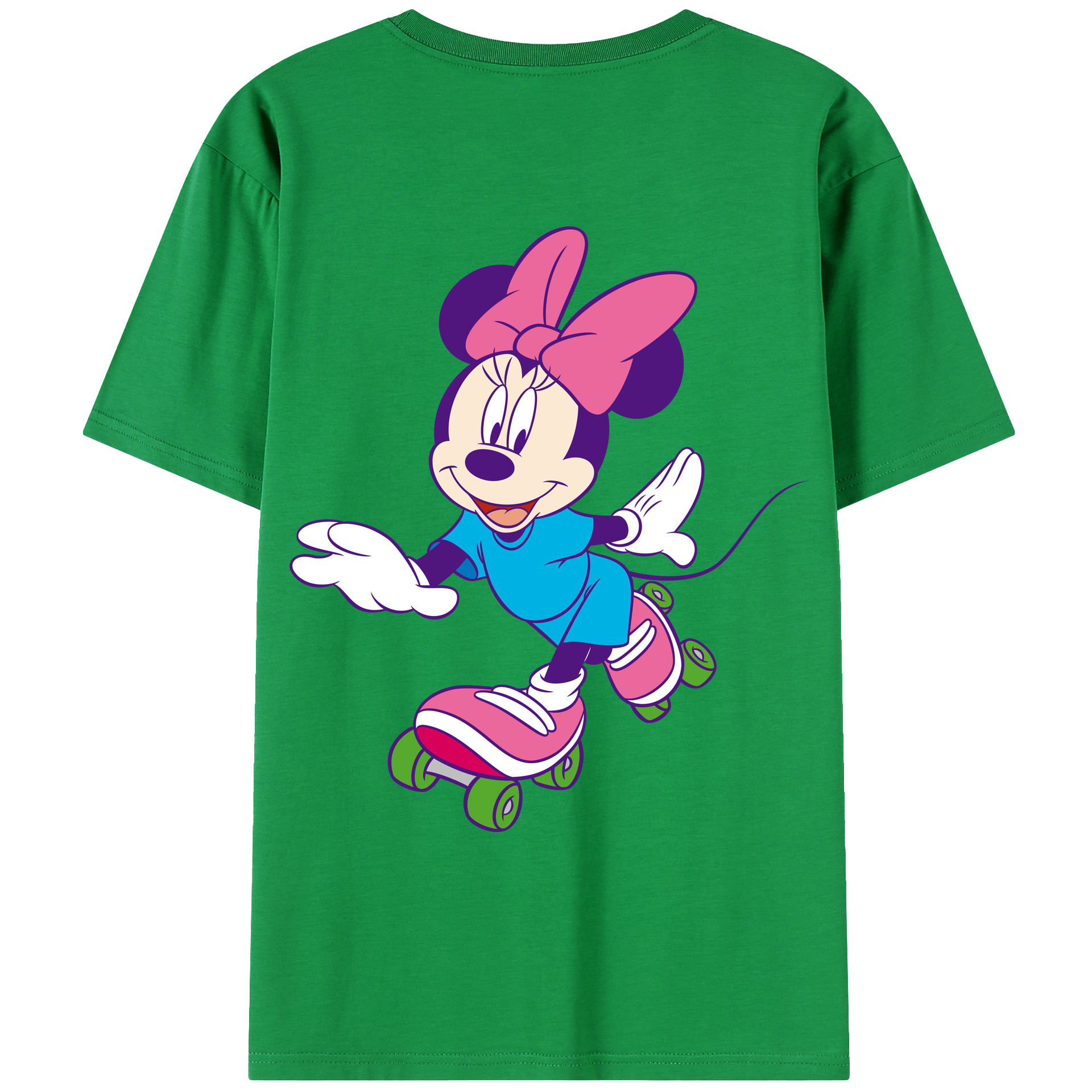 ミッキーマウス Mickey Mouse 綿100％ メンズ半袖Tシャツ（バックプリント） 通気性