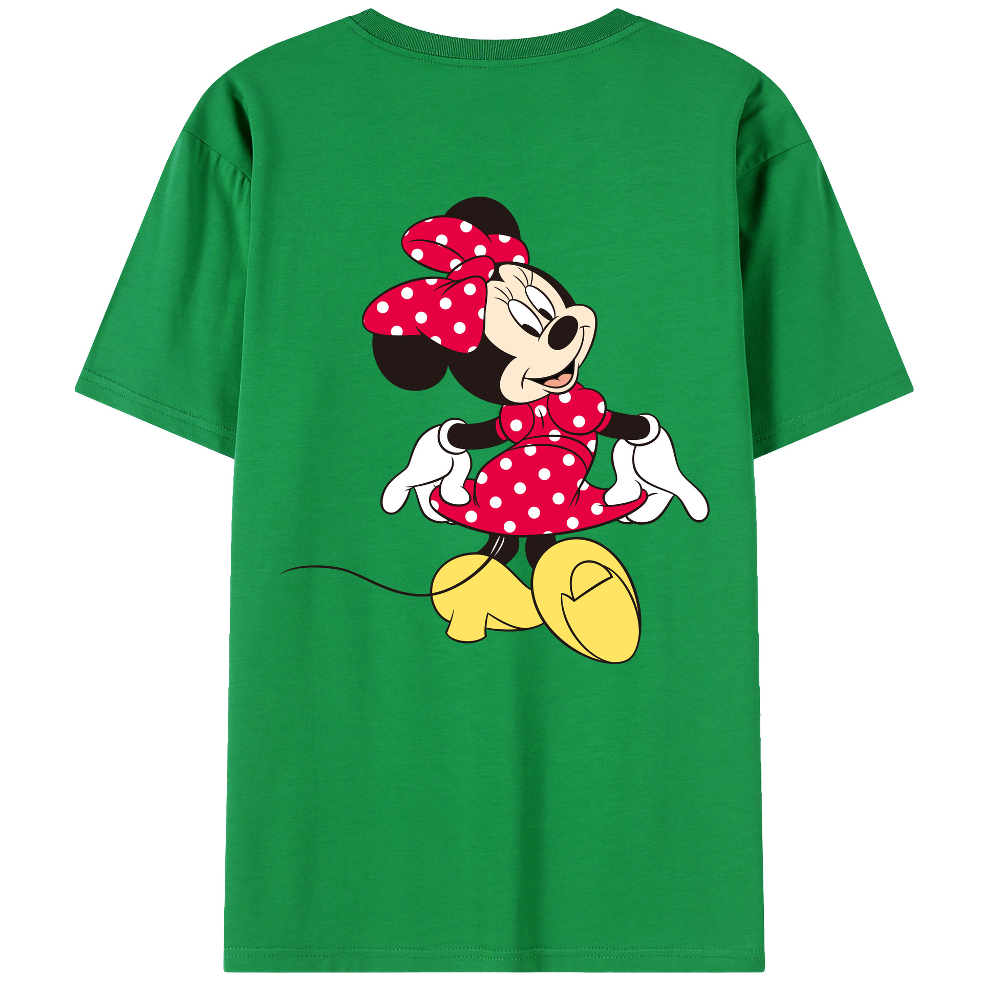 ミッキーマウス Mickey Mouse 綿100％ メンズ半袖Tシャツ（バックプリント） 通気性