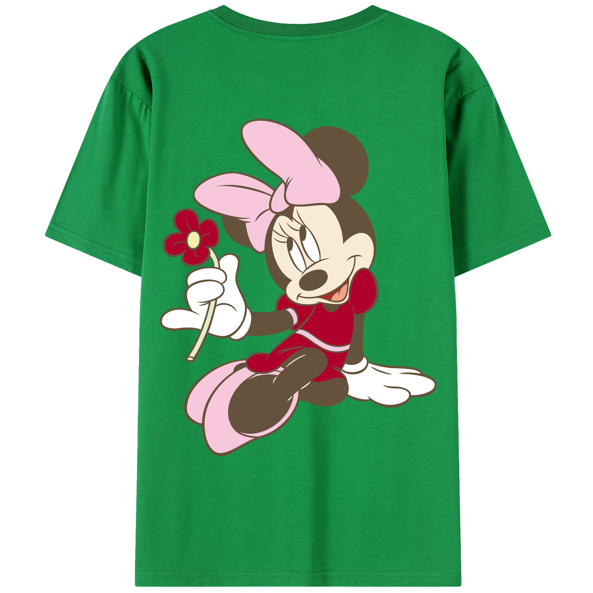 ミッキーマウス Mickey Mouse 綿100％ メンズ半袖Tシャツ（バックプリント） 通気性