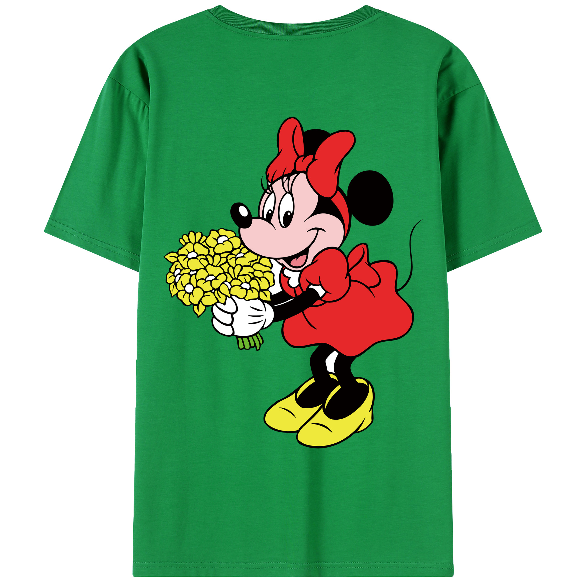 ミッキーマウス Mickey Mouse 綿100％ メンズ半袖Tシャツ（バックプリント） 通気性