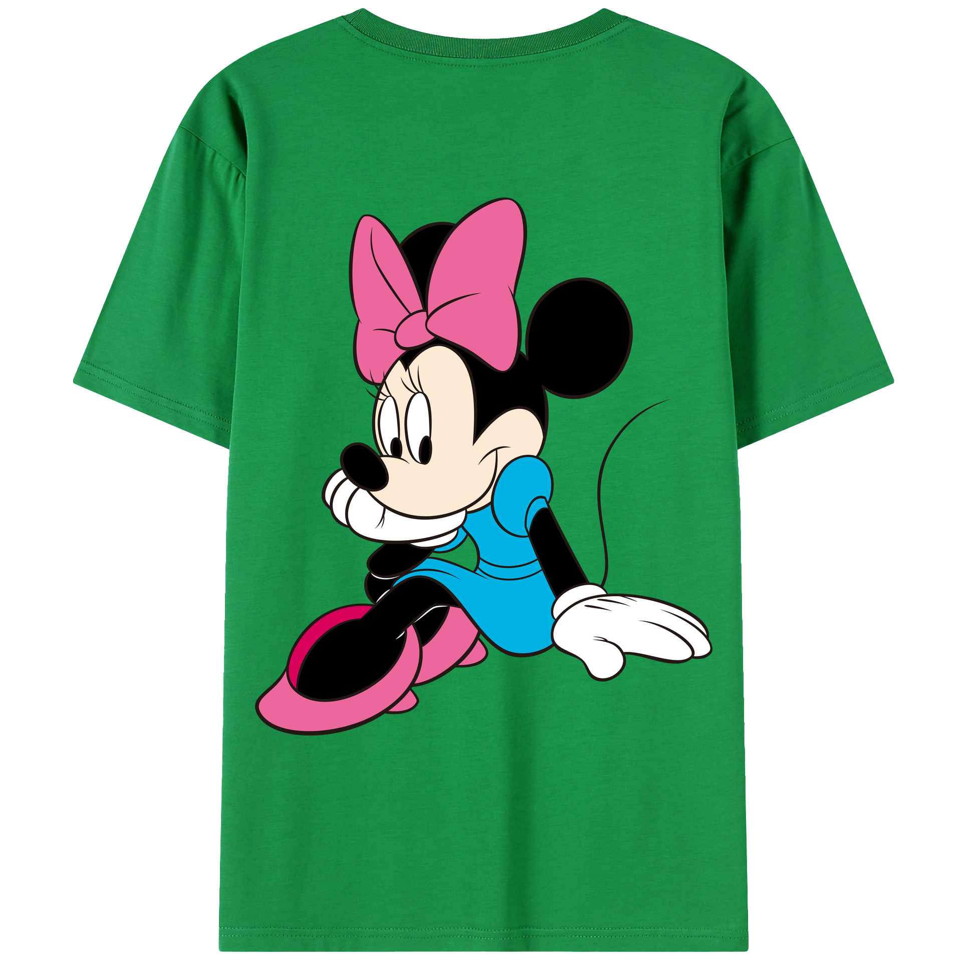 ミッキーマウス Mickey Mouse 綿100％ メンズ半袖Tシャツ（バックプリント） 通気性