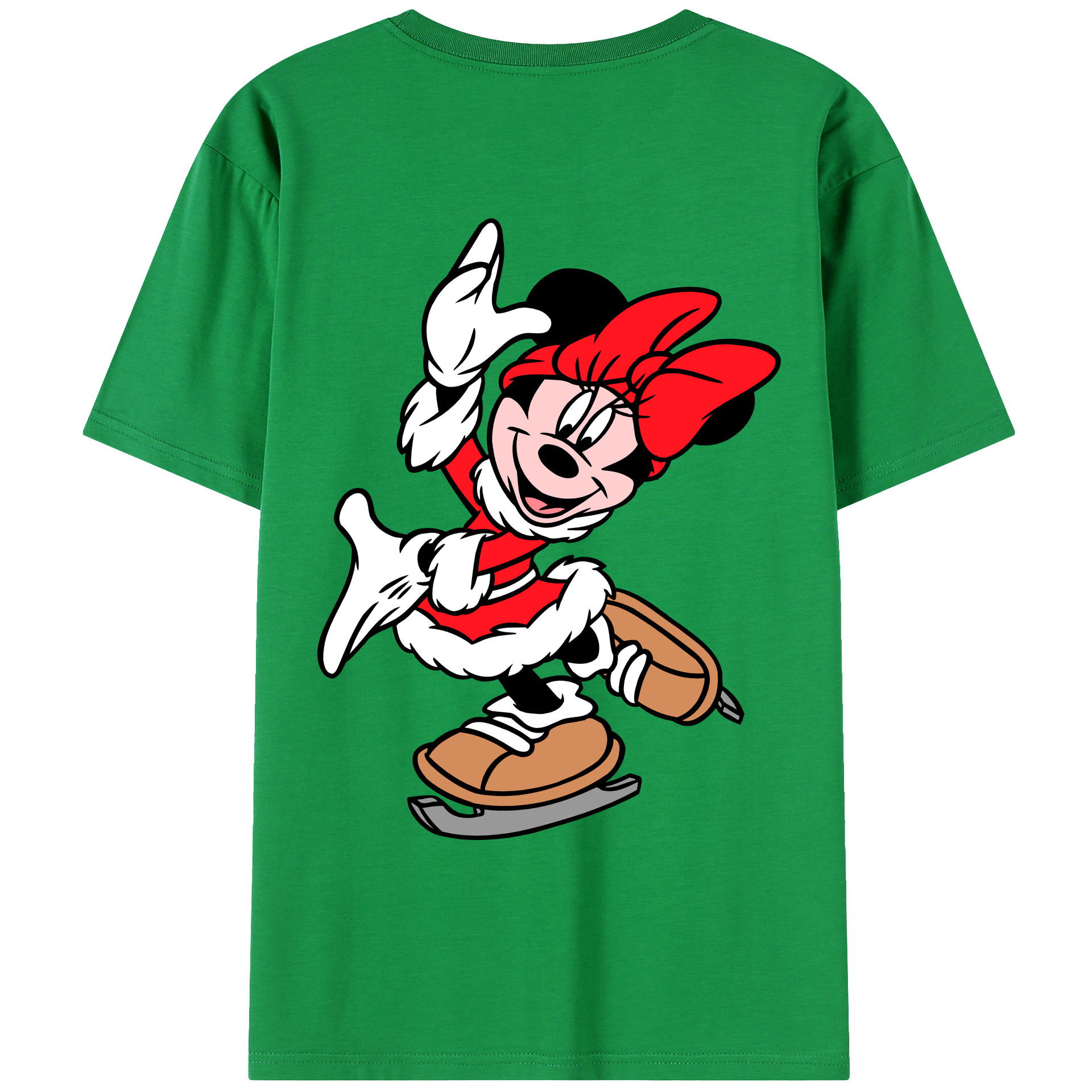 ミッキーマウス Mickey Mouse 綿100％ メンズ半袖Tシャツ（バックプリント） 通気性