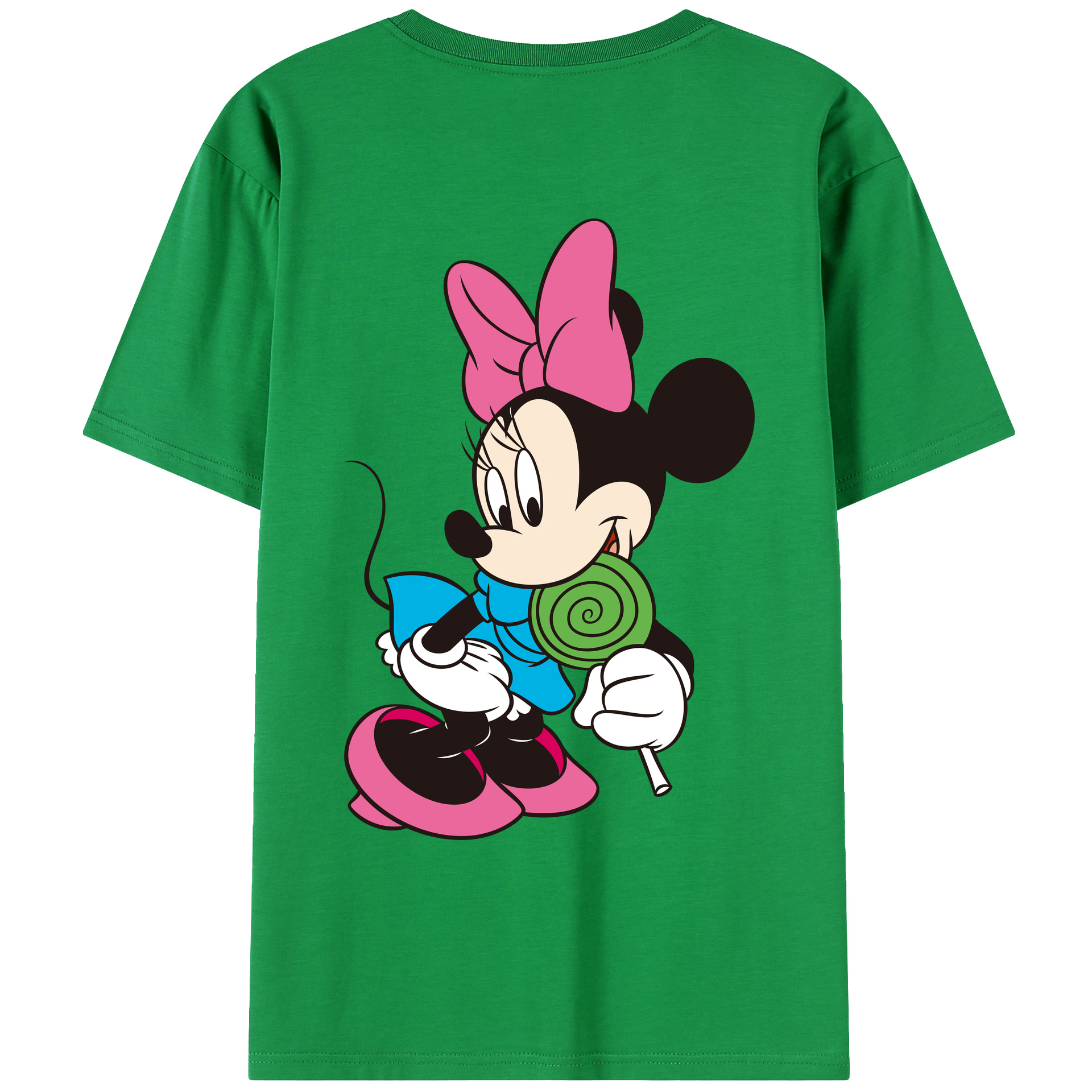ミッキーマウス Mickey Mouse 綿100％ メンズ半袖Tシャツ（バックプリント） 通気性
