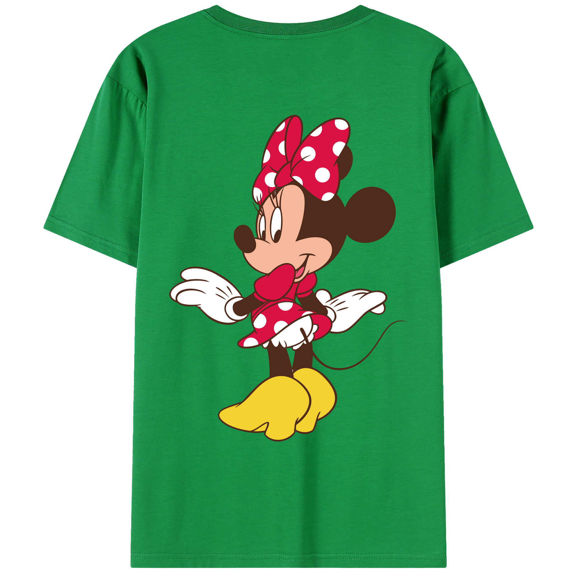 ミッキーマウス Mickey Mouse 綿100％ メンズ半袖Tシャツ（バックプリント） 通気性